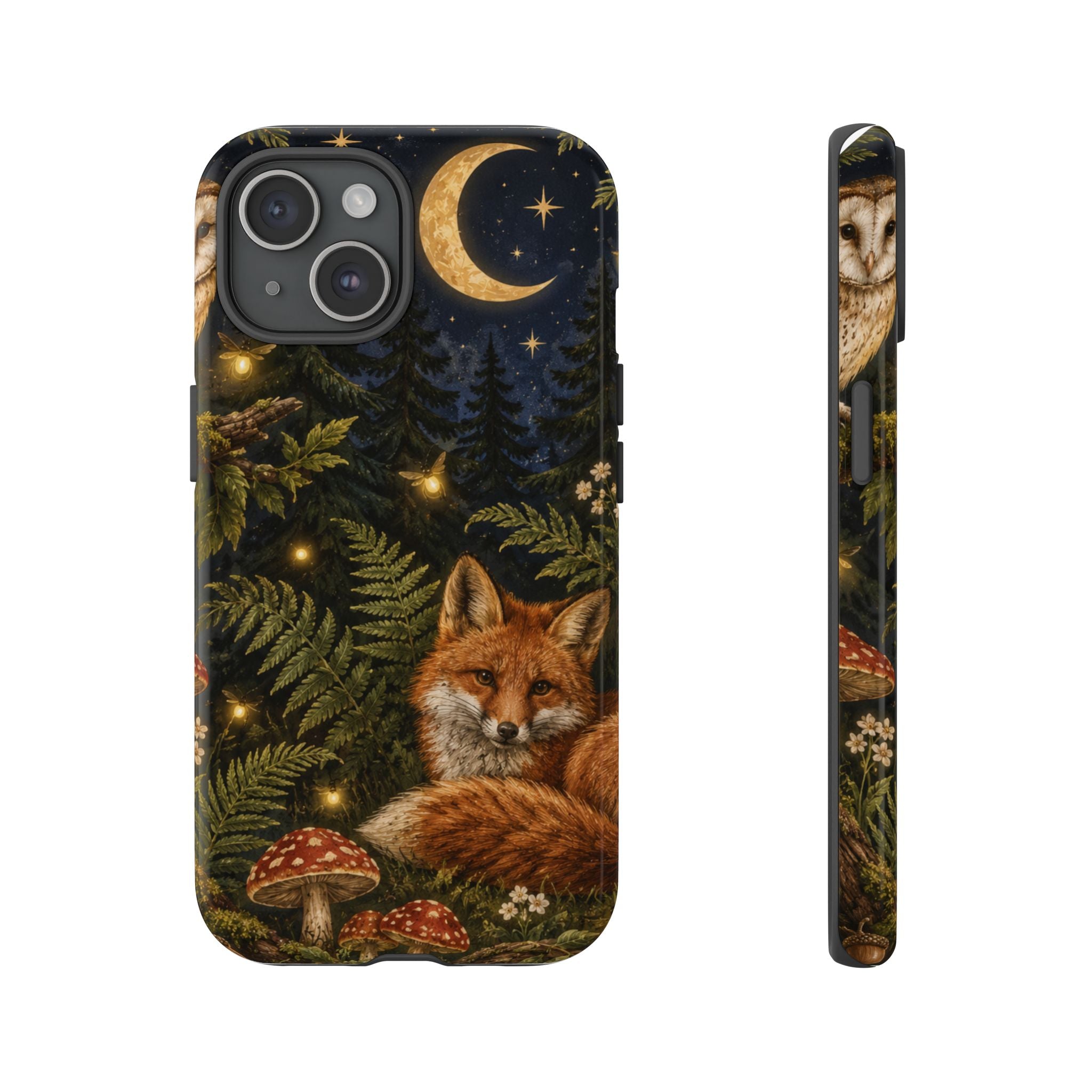 Fox Forest Tough Phone Case — Moonlit Woodland Protective Phone Cover
