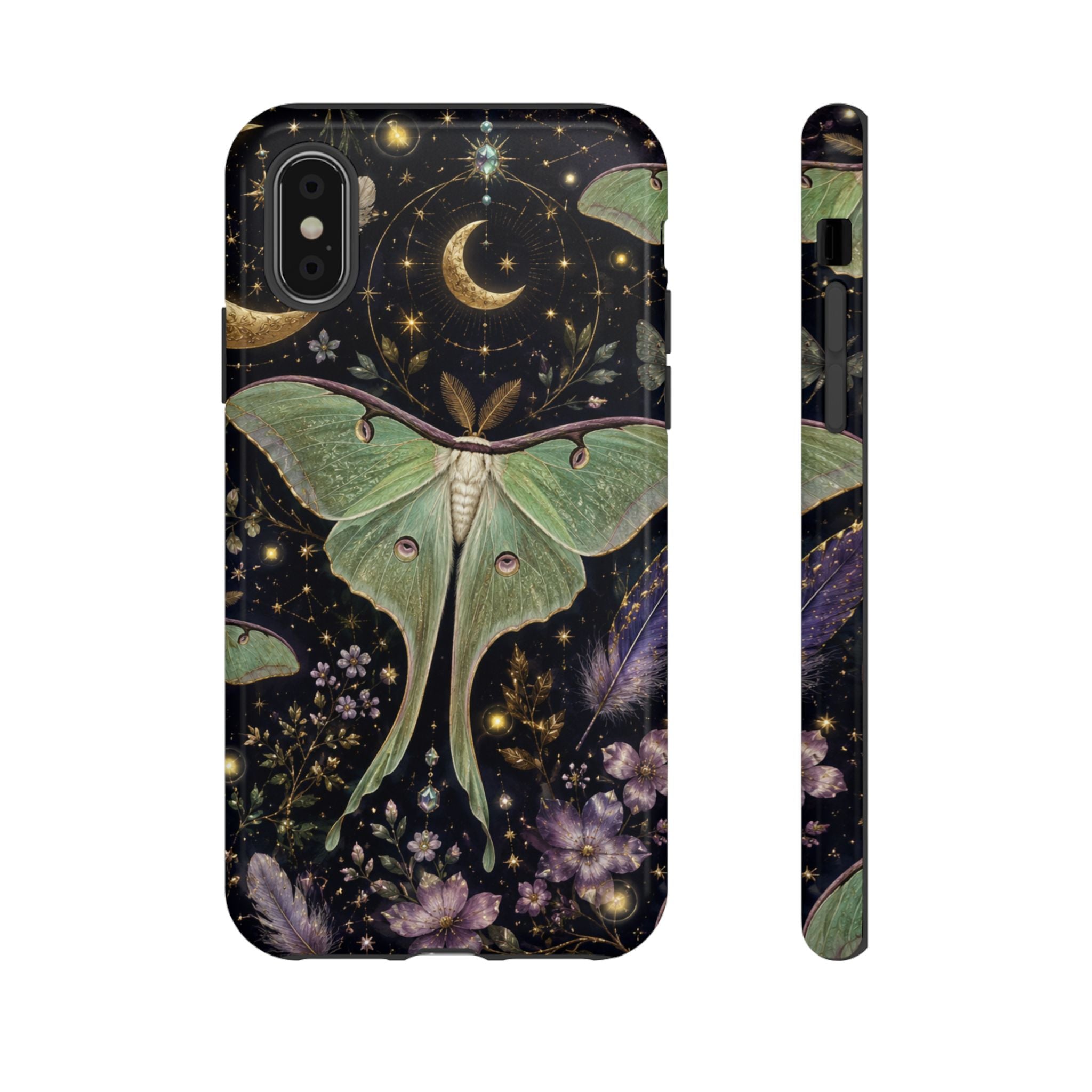 Luna Moth Phone Case — Mystical Moonlight Botanical Tough Case