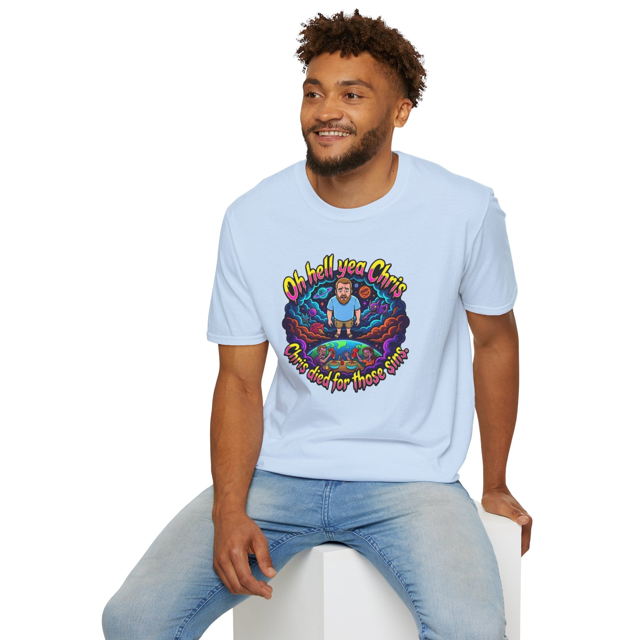T‑Shirt — “Oh Hell Yea Chris” Retro Psychedelic Graphic Tee