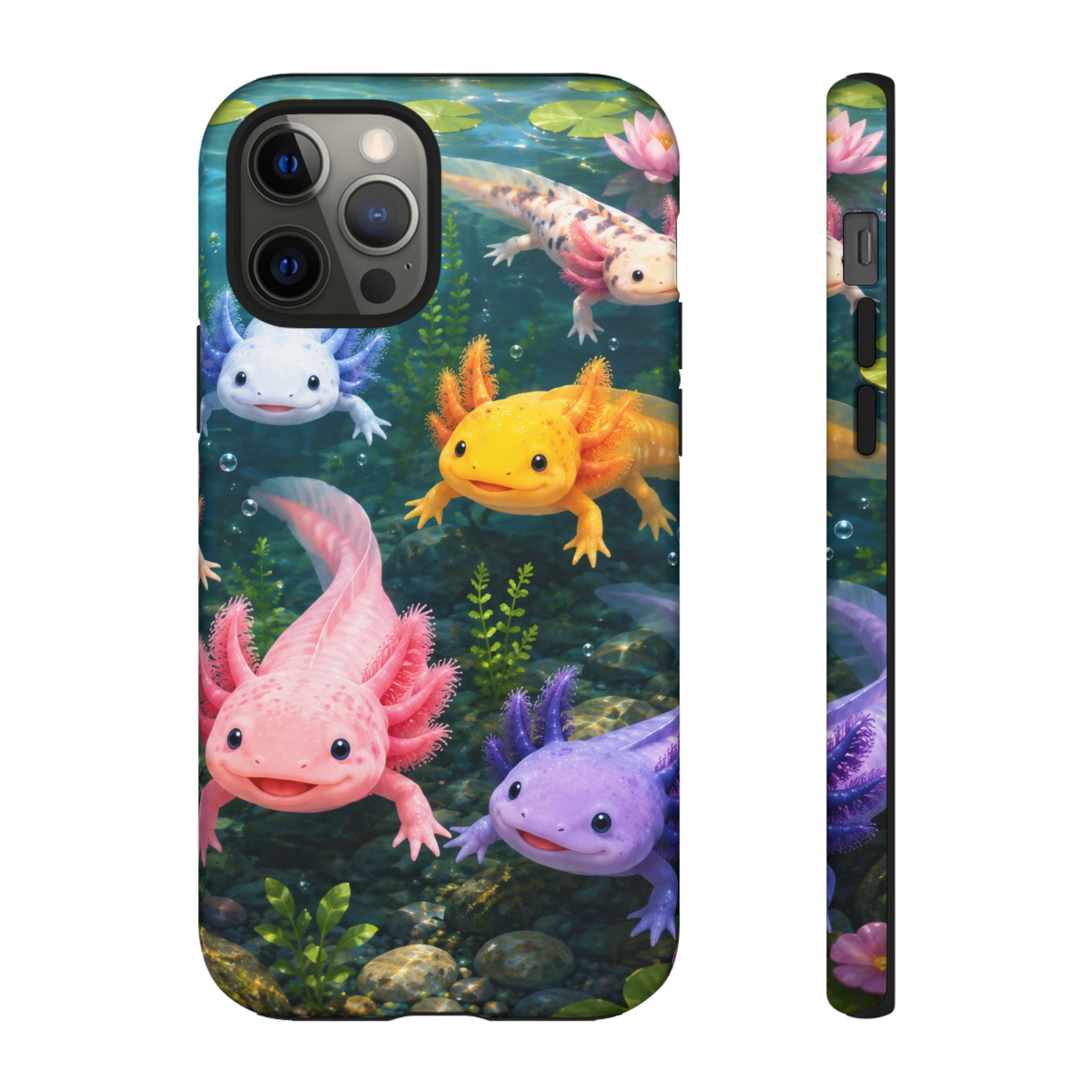 Tough Axolotl Phone Case — Cute Colorful Axolotl Waterproof Protective Phone Cover