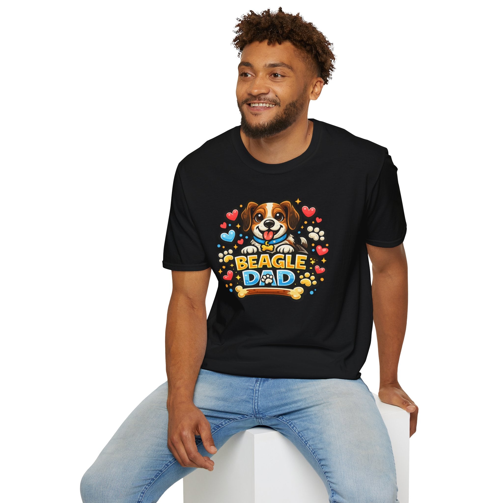 Beagle Dad T‑Shirt — Cute Cartoon Beagle Father Dog Tee
