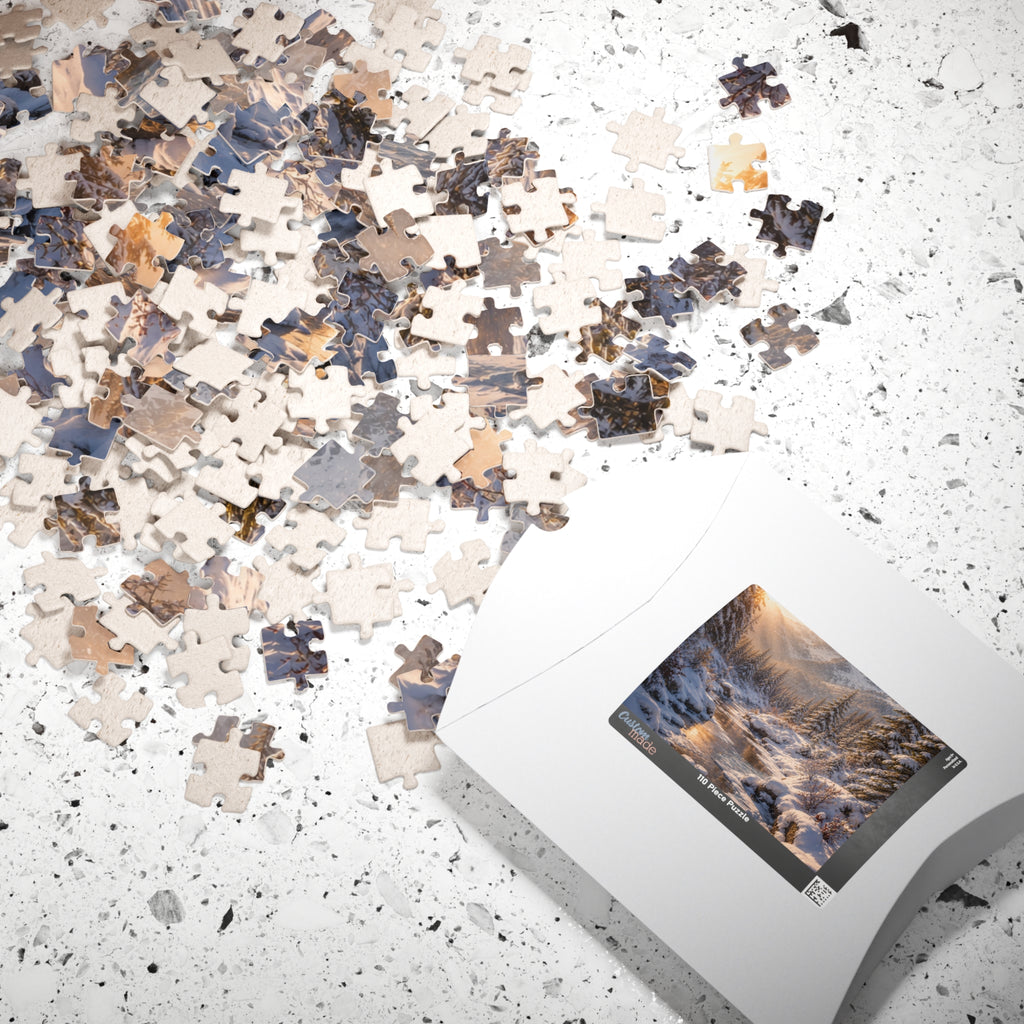 Winter Mountain River Puzzle — Scenic Snowy Landscape Jigsaw (110/252/520/1014 pcs)