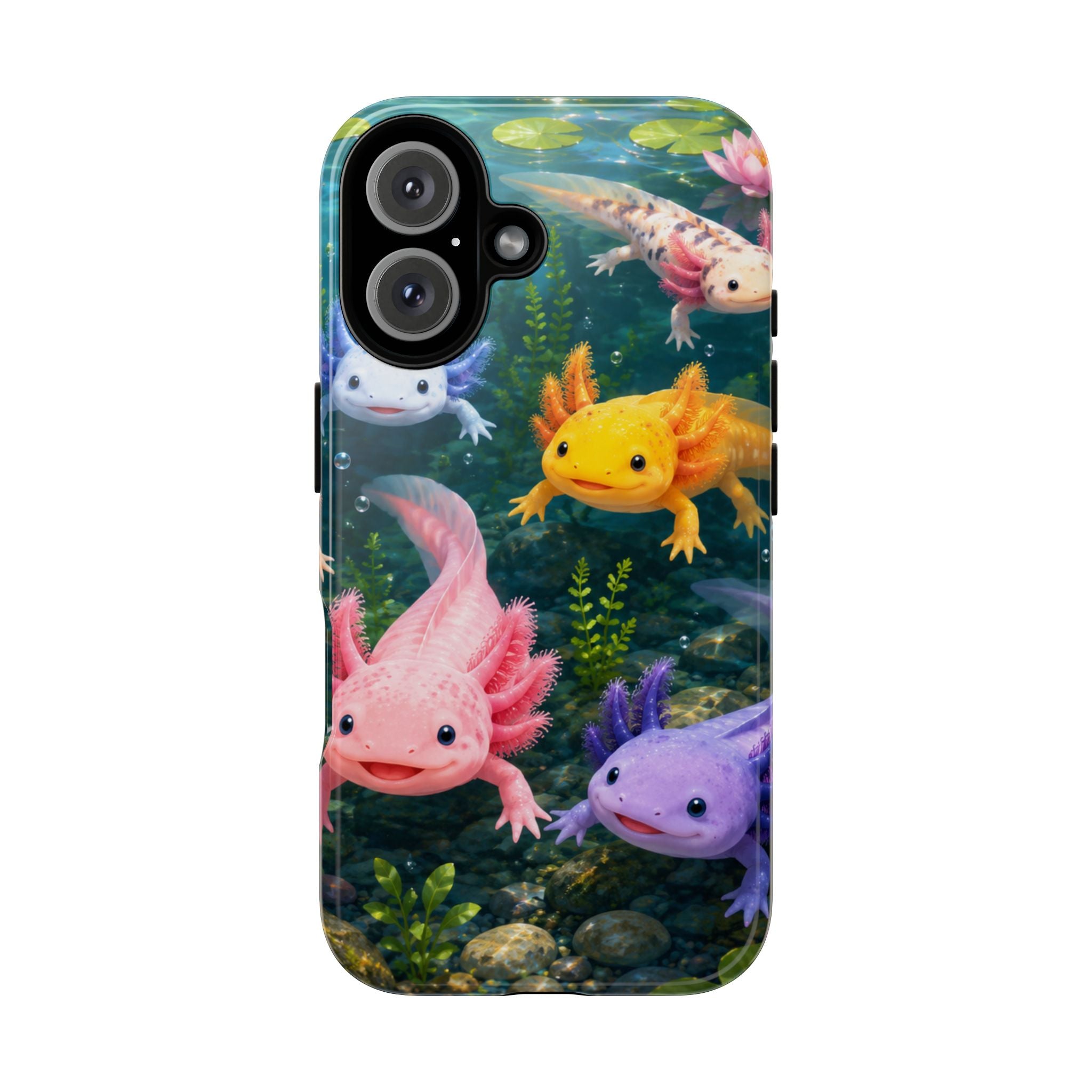 Tough Axolotl Phone Case — Cute Colorful Axolotl Waterproof Protective Phone Cover