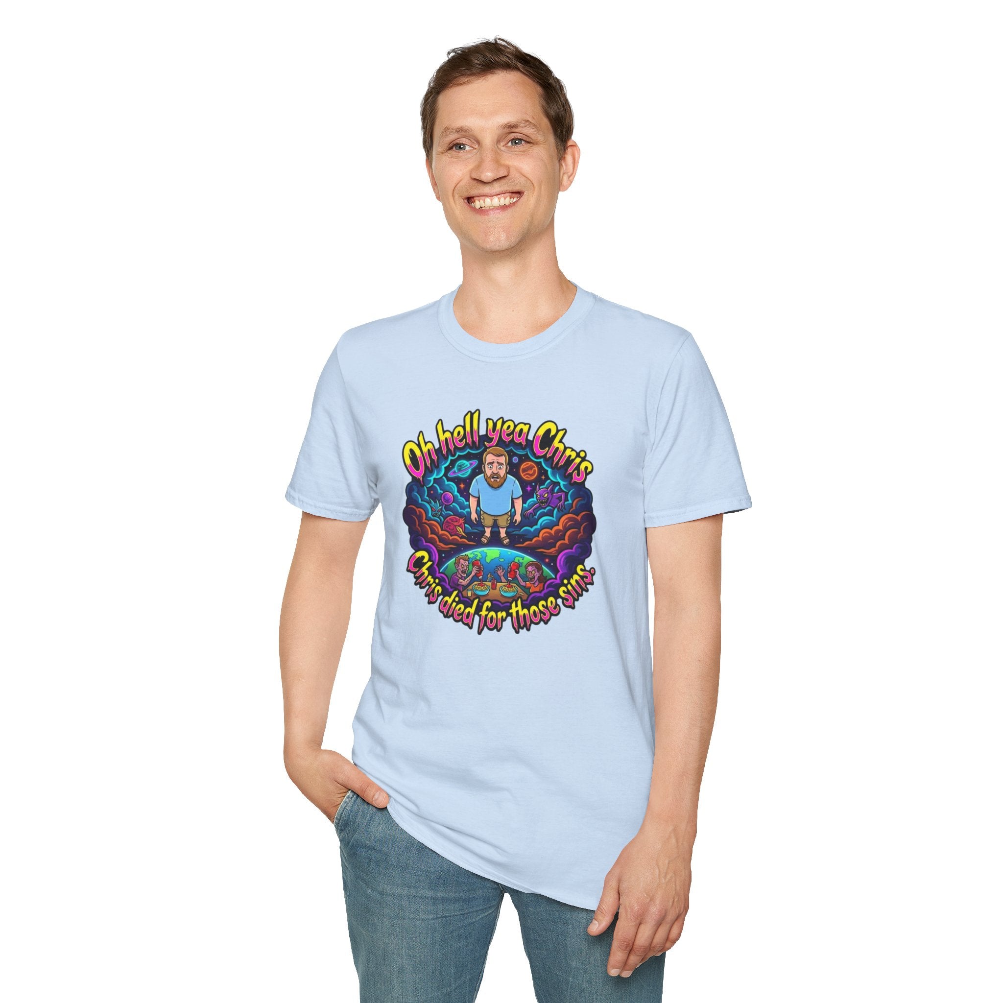 T‑Shirt — “Oh Hell Yea Chris” Retro Psychedelic Graphic Tee