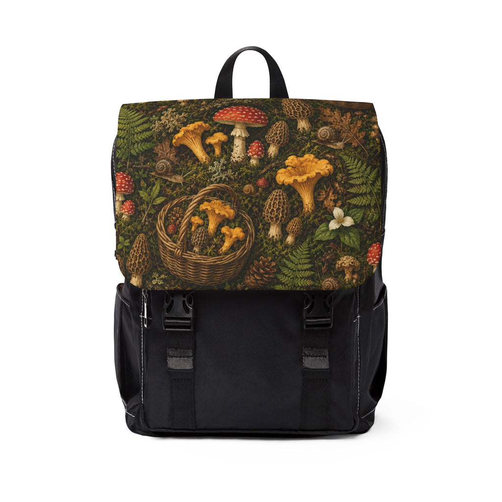 Mushroom Foraging Shoulder Backpack — Rustic Forest Basket Design