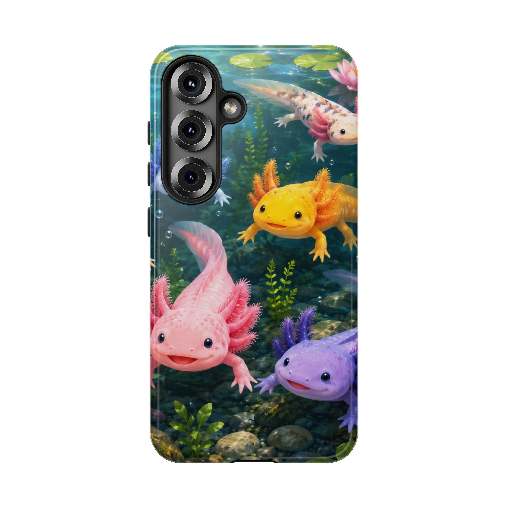 Tough Axolotl Phone Case — Cute Colorful Axolotl Waterproof Protective Phone Cover