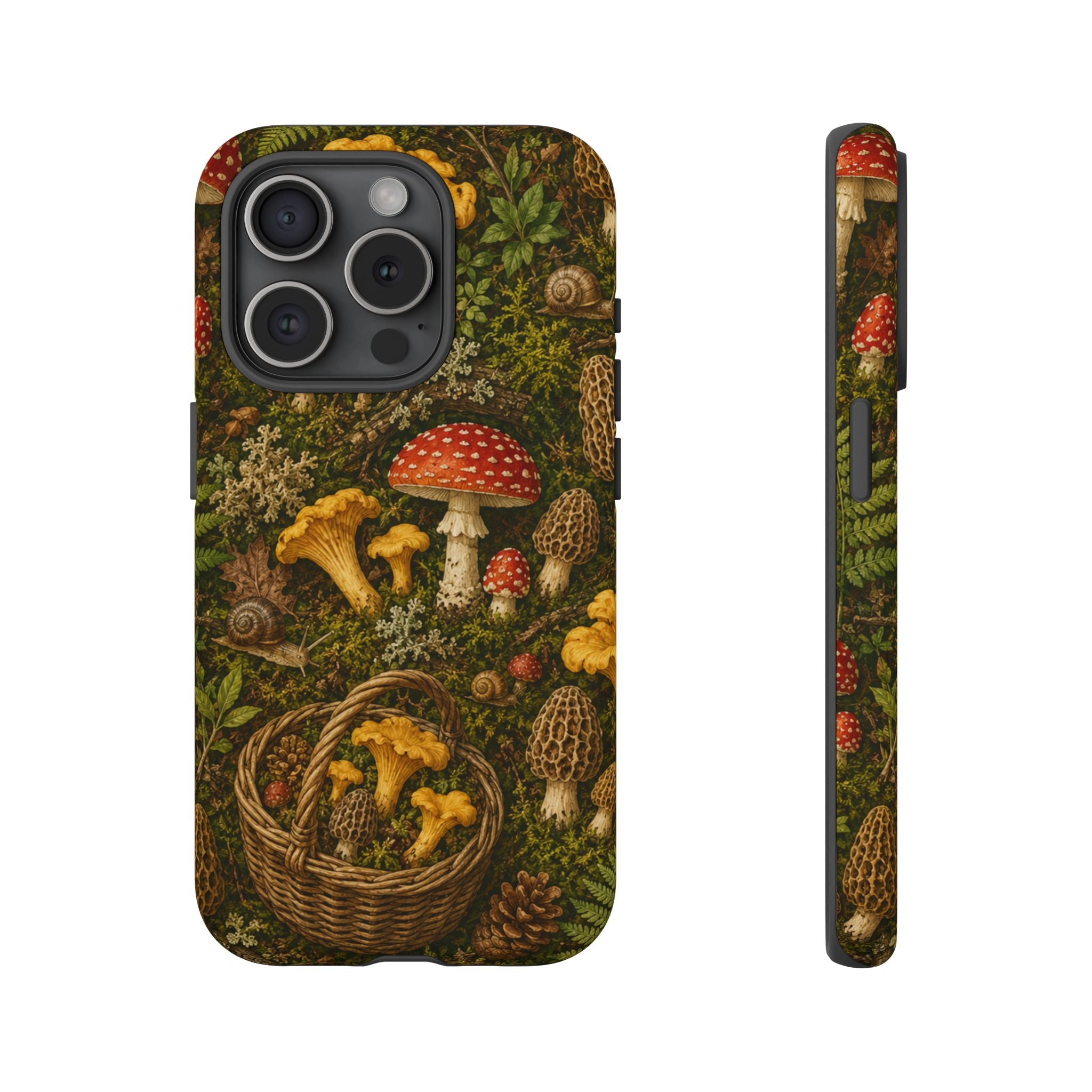 Mushroom Forage Phone Case — Vintage Forest Wild Mushroom Pattern