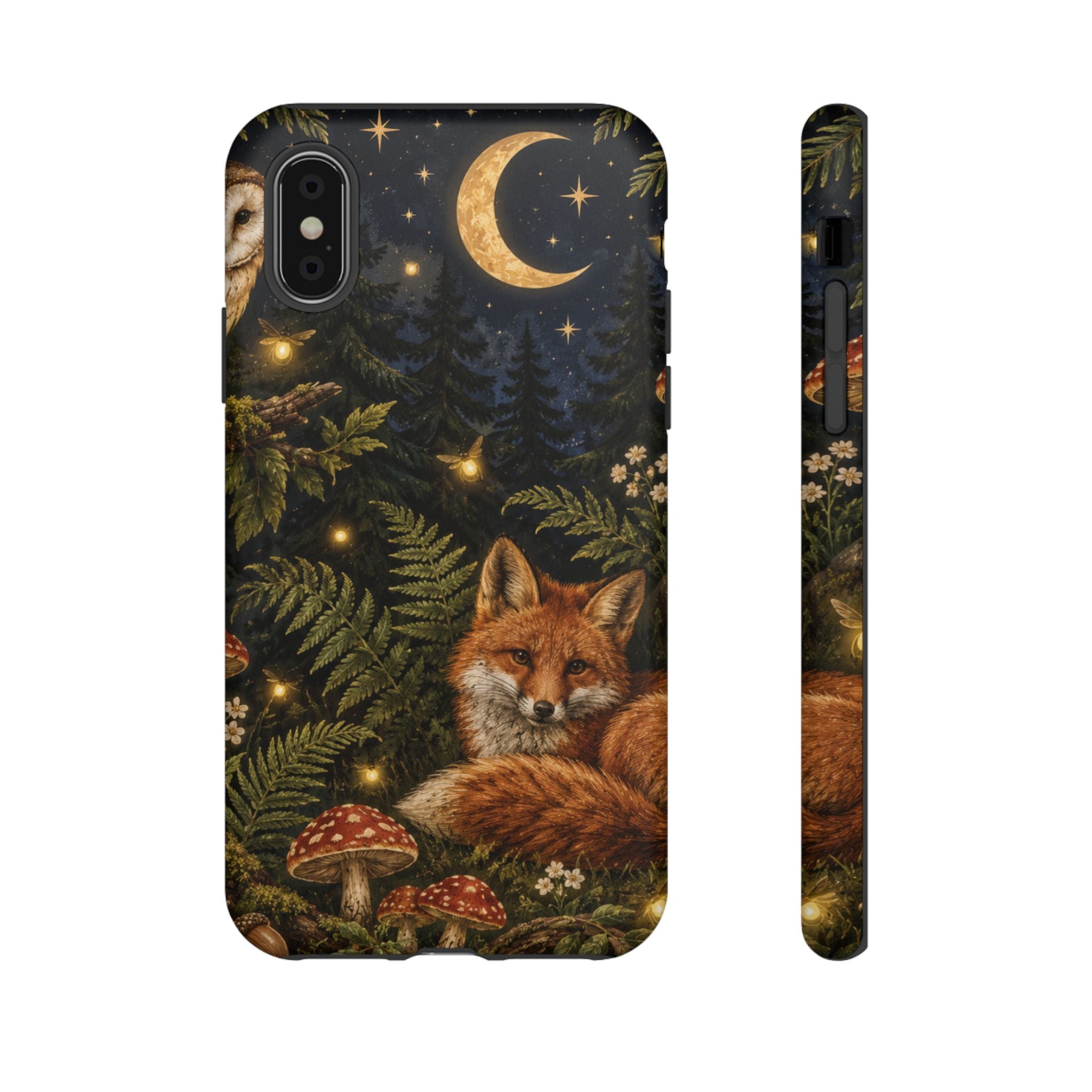 Fox Forest Tough Phone Case — Moonlit Woodland Protective Phone Cover