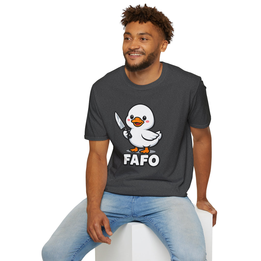 Duck with Knife T-Shirt – Cute FAFO Graphic Tee