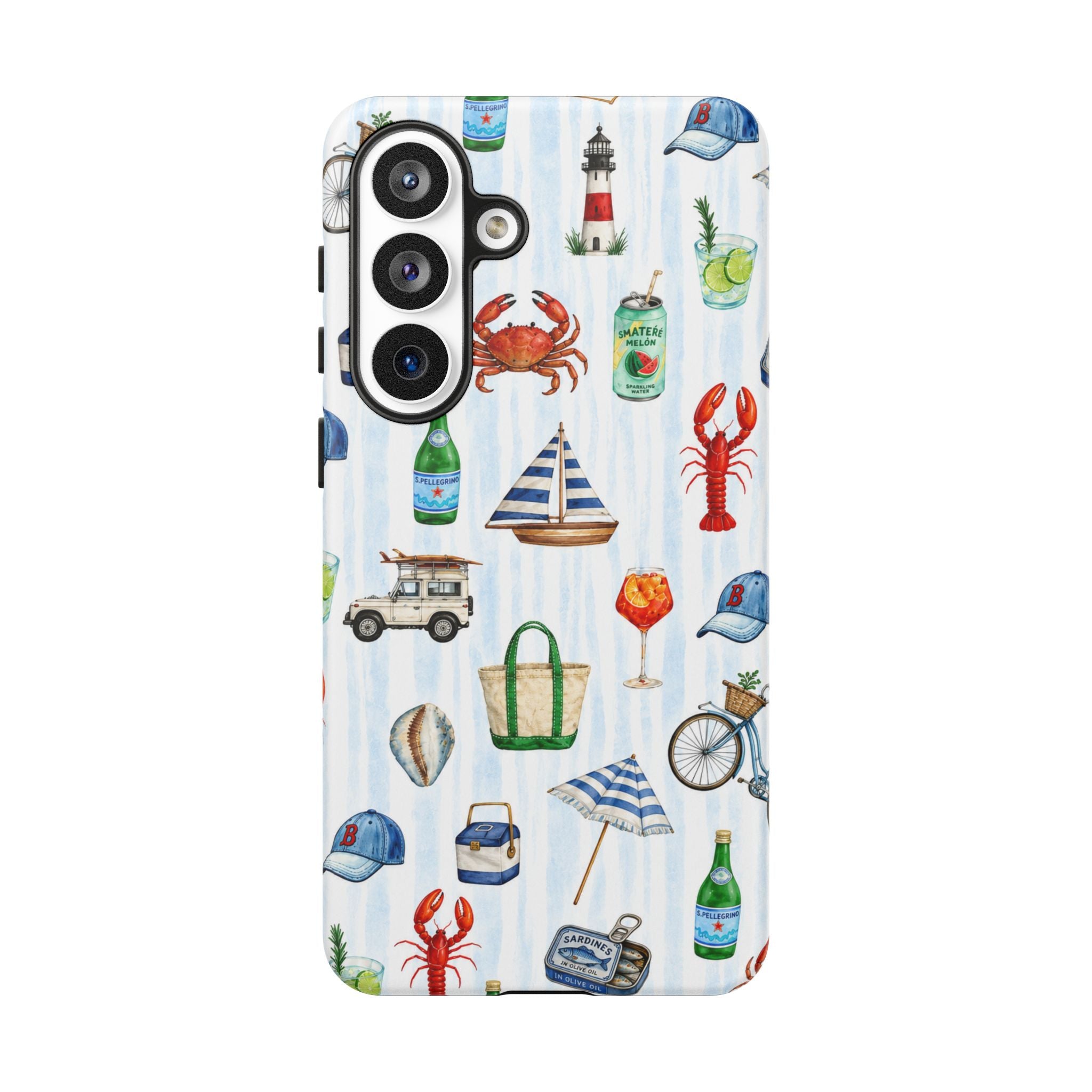 Nautical Summer Phone Case — Coastal Crab & Lobster Pattern