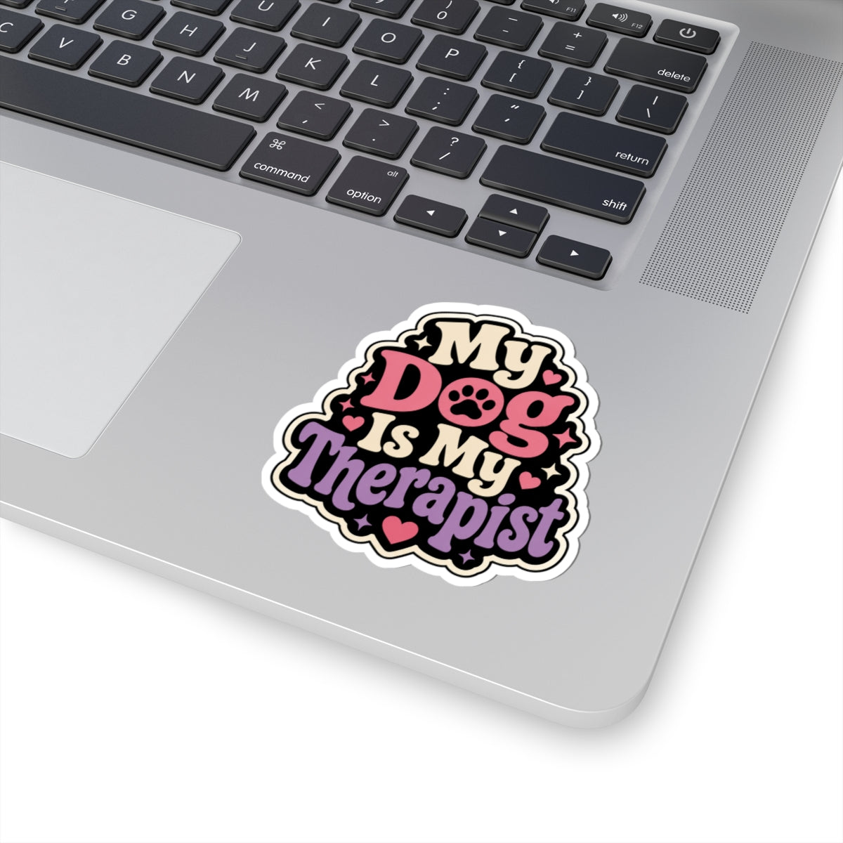 My Dog Is My Therapist Kiss-Cut Sticker — Cute Paw Print Mental Health Pet Decal