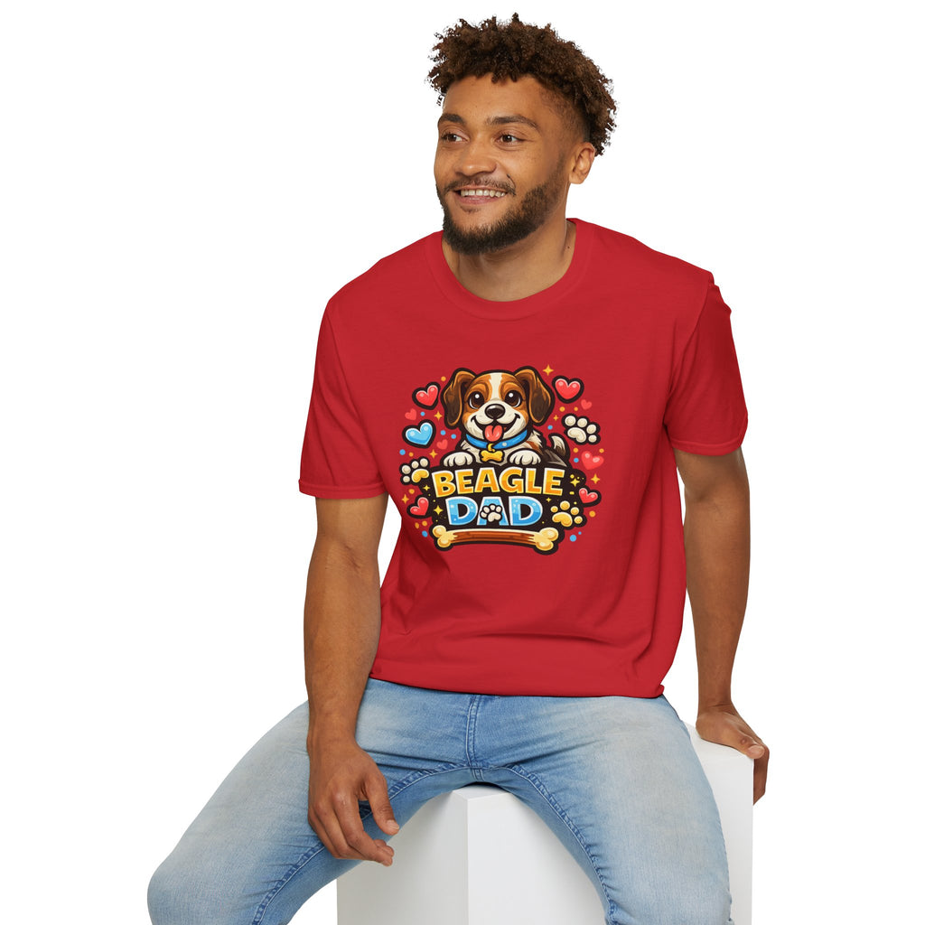 Beagle Dad T‑Shirt — Cute Cartoon Beagle Father Dog Tee
