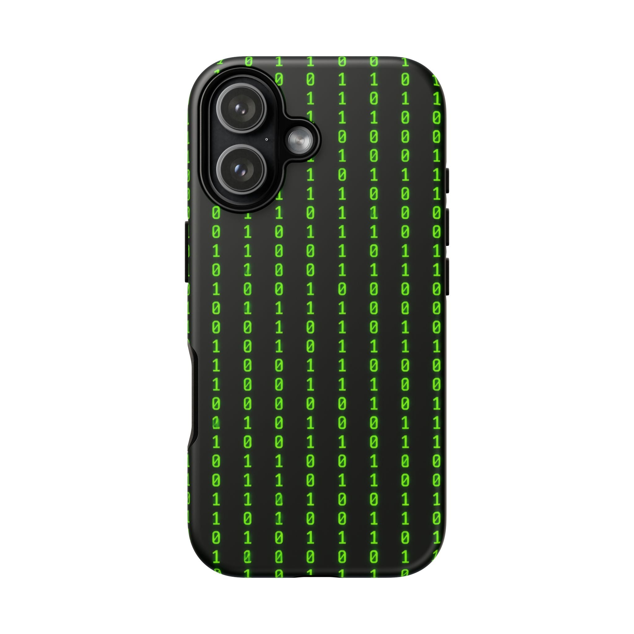 Coder Phone Case — Matrix Binary Code Green on Black Tough Case