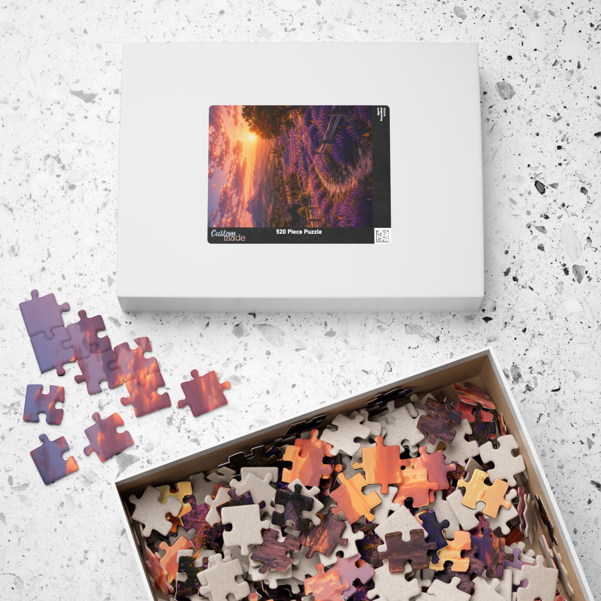 Lavender Sunset Puzzle — Scenic Landscape Jigsaw (110–1014 Pieces)