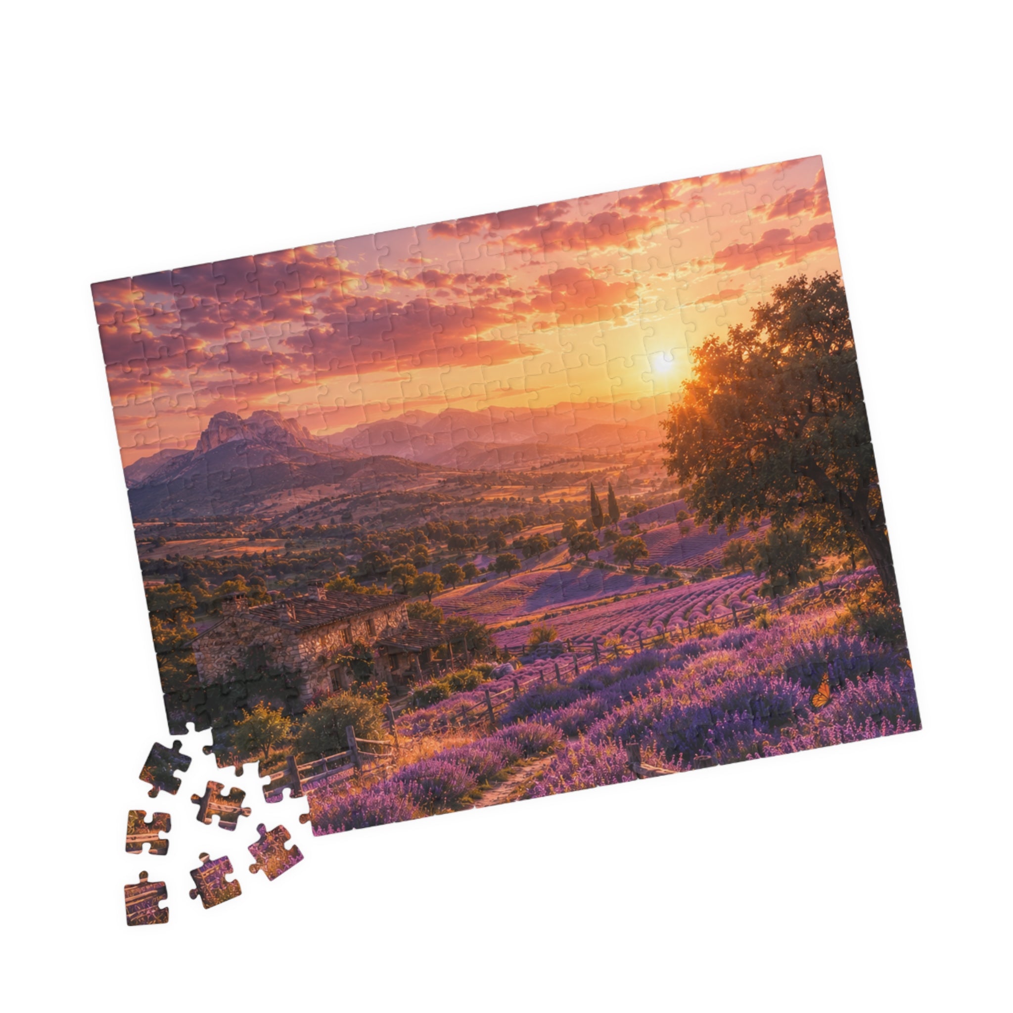 Lavender Sunset Puzzle — Scenic Landscape Jigsaw (110–1014 Pieces)