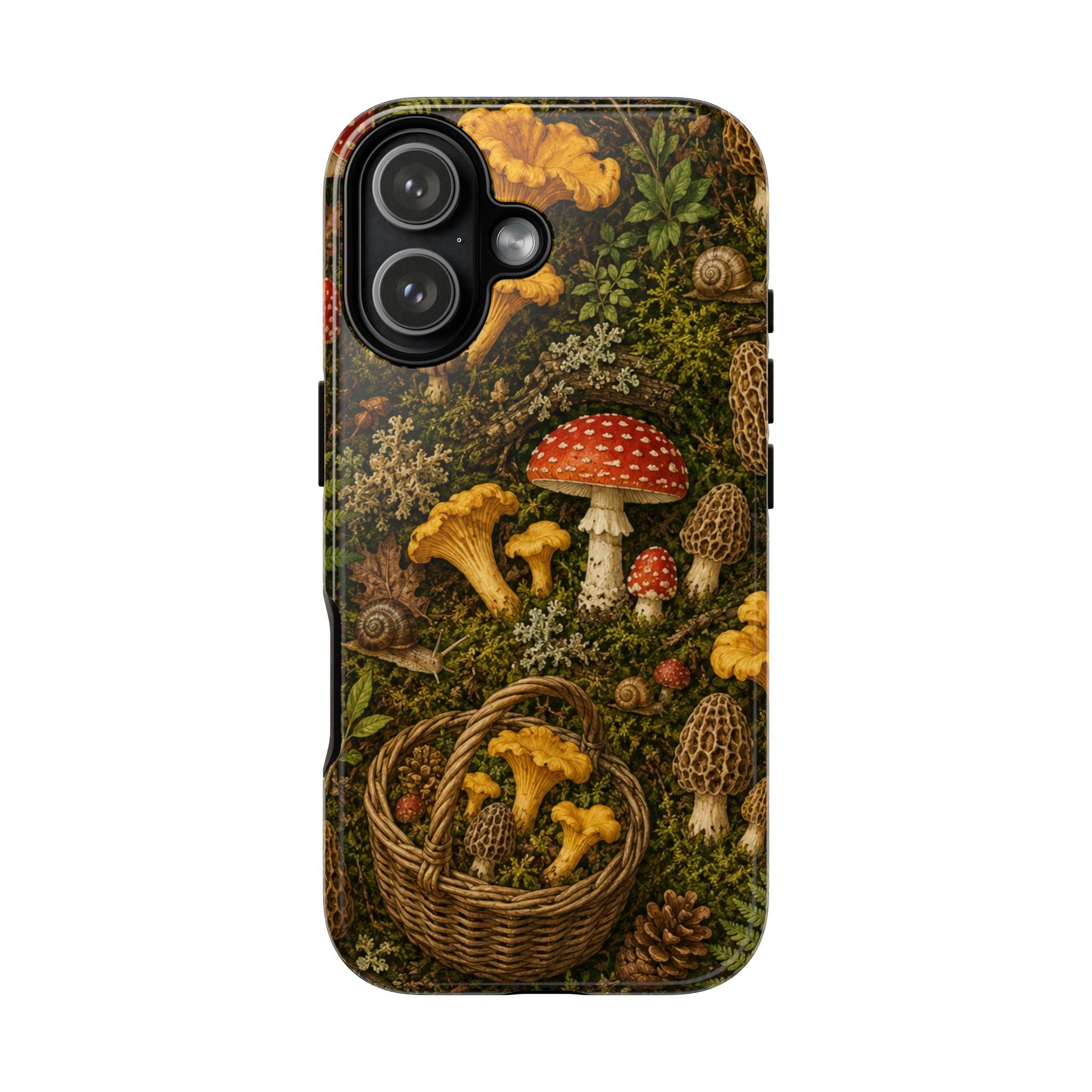 Mushroom Forage Phone Case — Vintage Forest Wild Mushroom Pattern