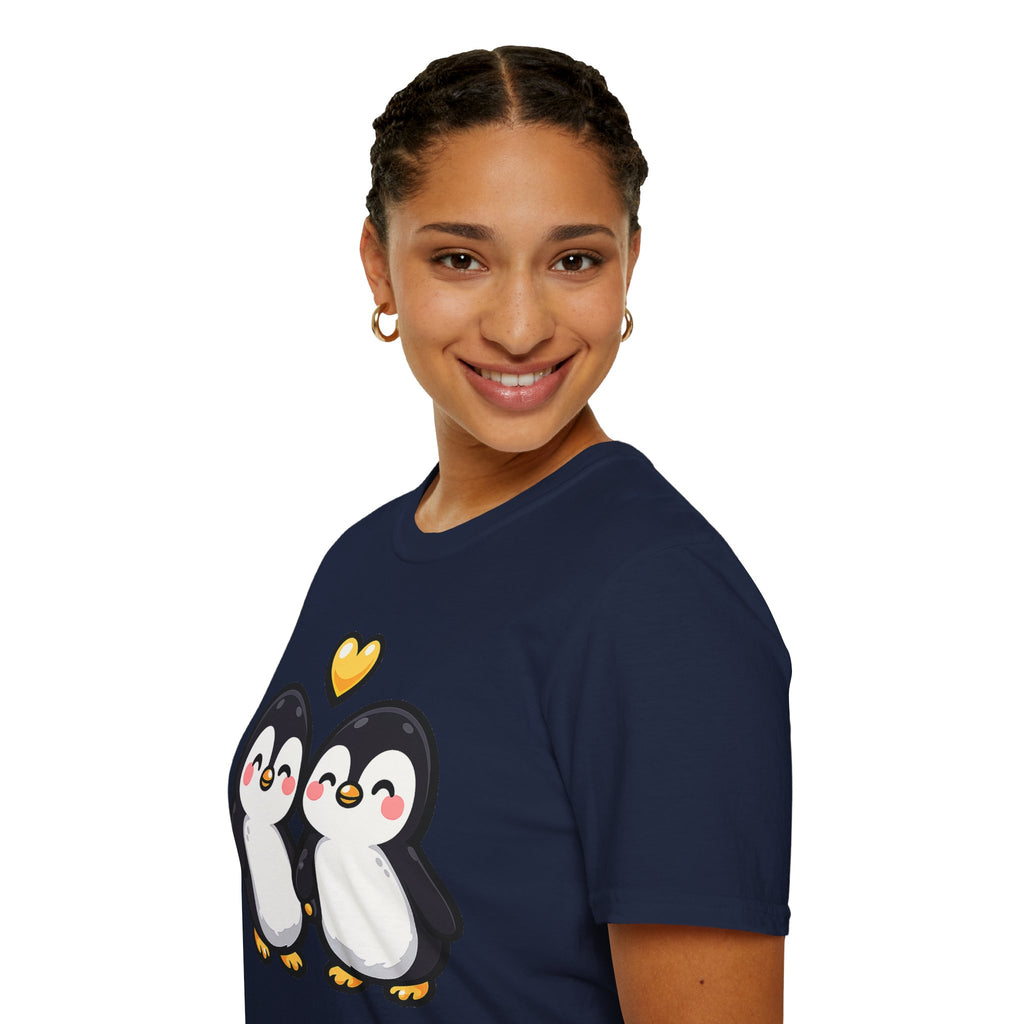 Cute Male Penguin Couple T-Shirt — Gift Tee