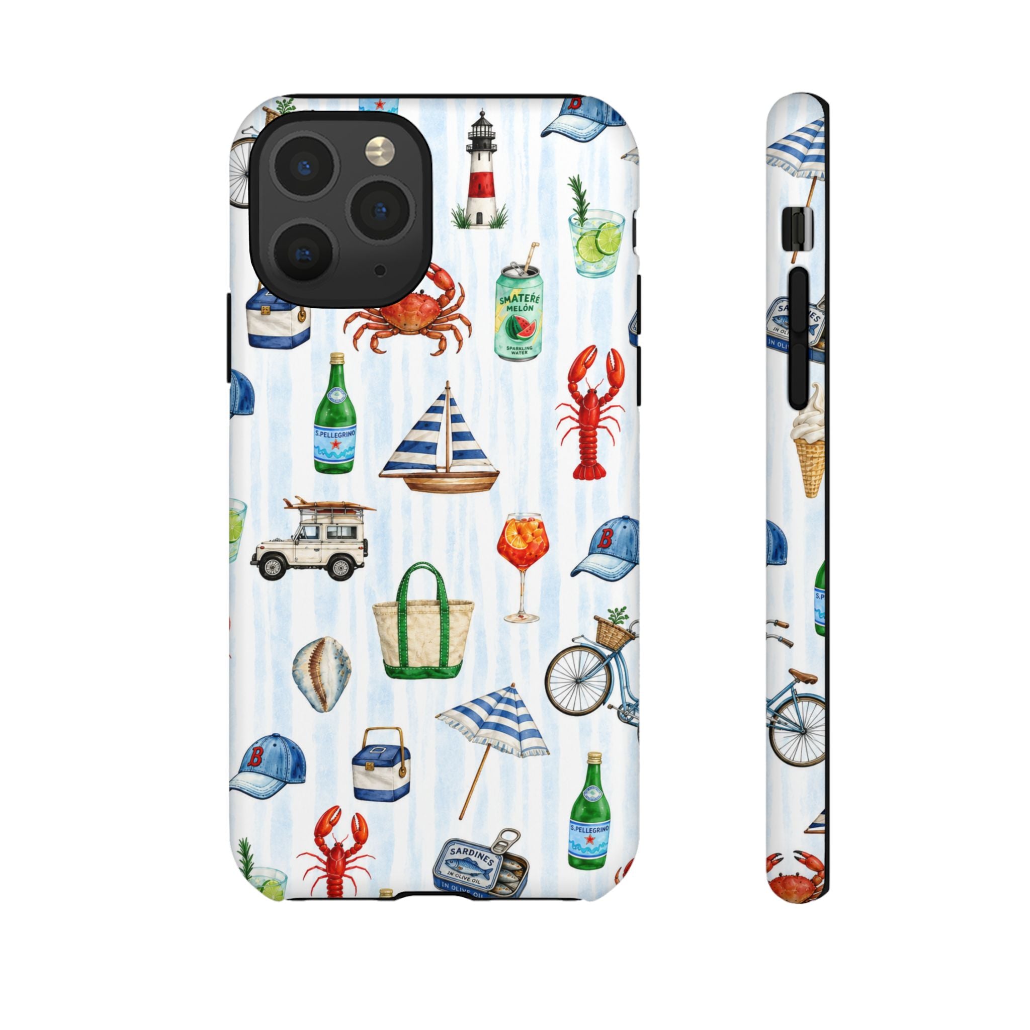 Nautical Summer Phone Case — Coastal Crab & Lobster Pattern