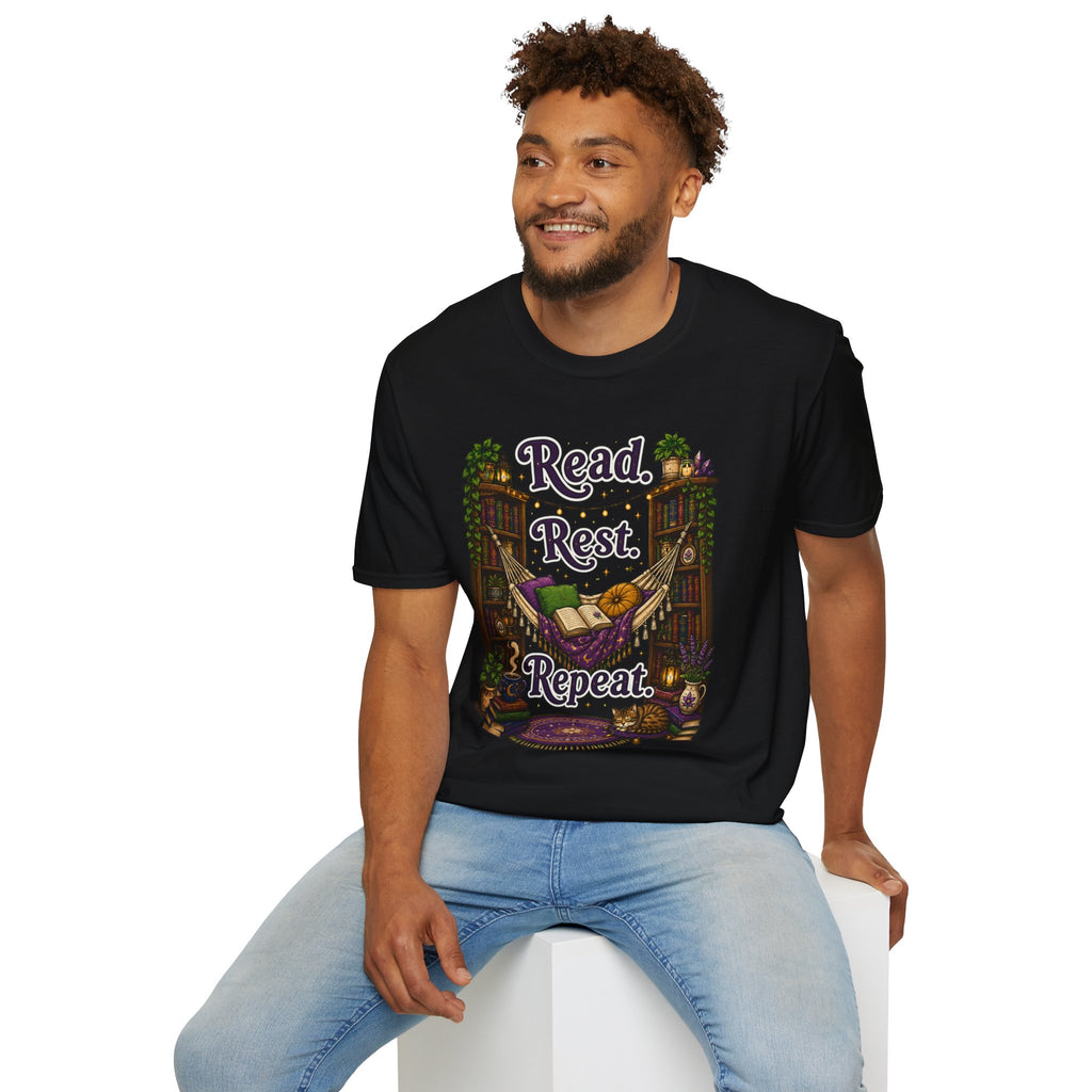 Read. Rest. Repeat. T-Shirt — Cozy Book Lover Tee