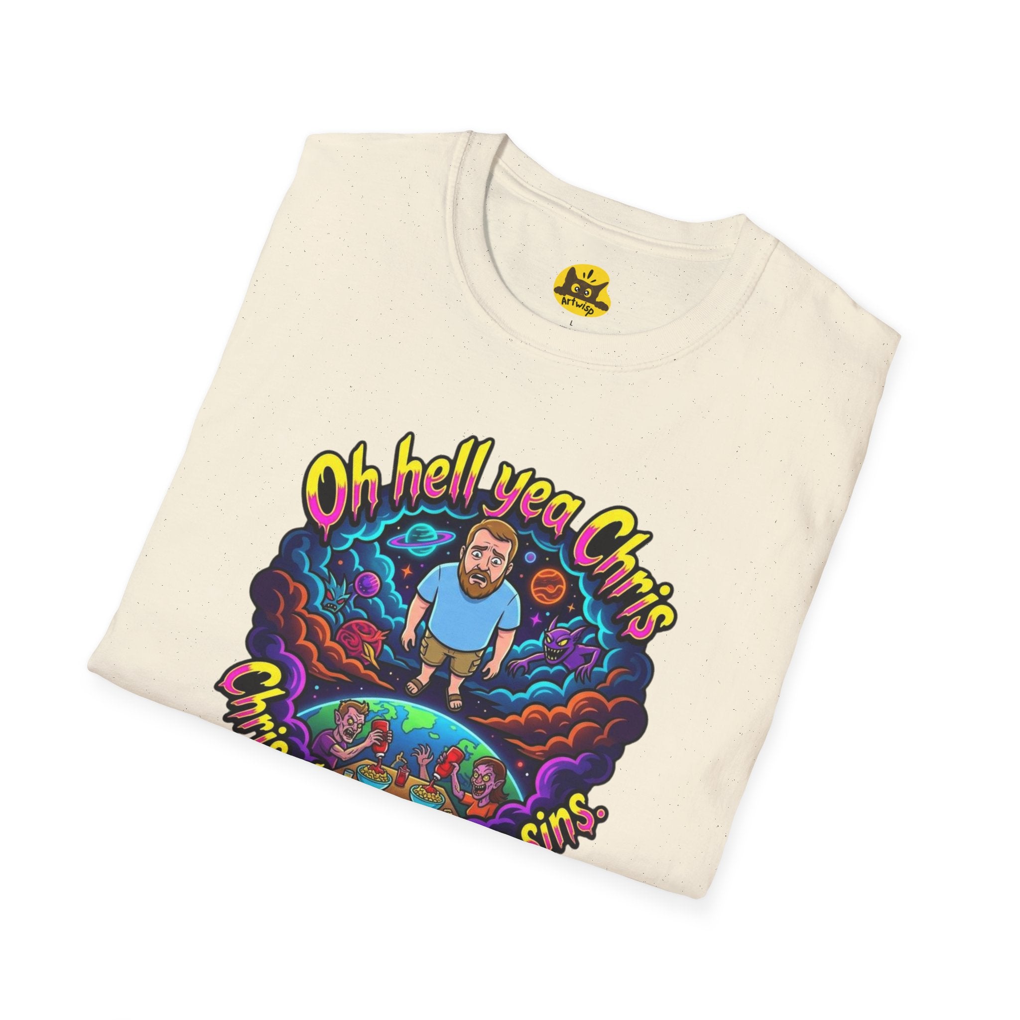 T‑Shirt — “Oh Hell Yea Chris” Retro Psychedelic Graphic Tee