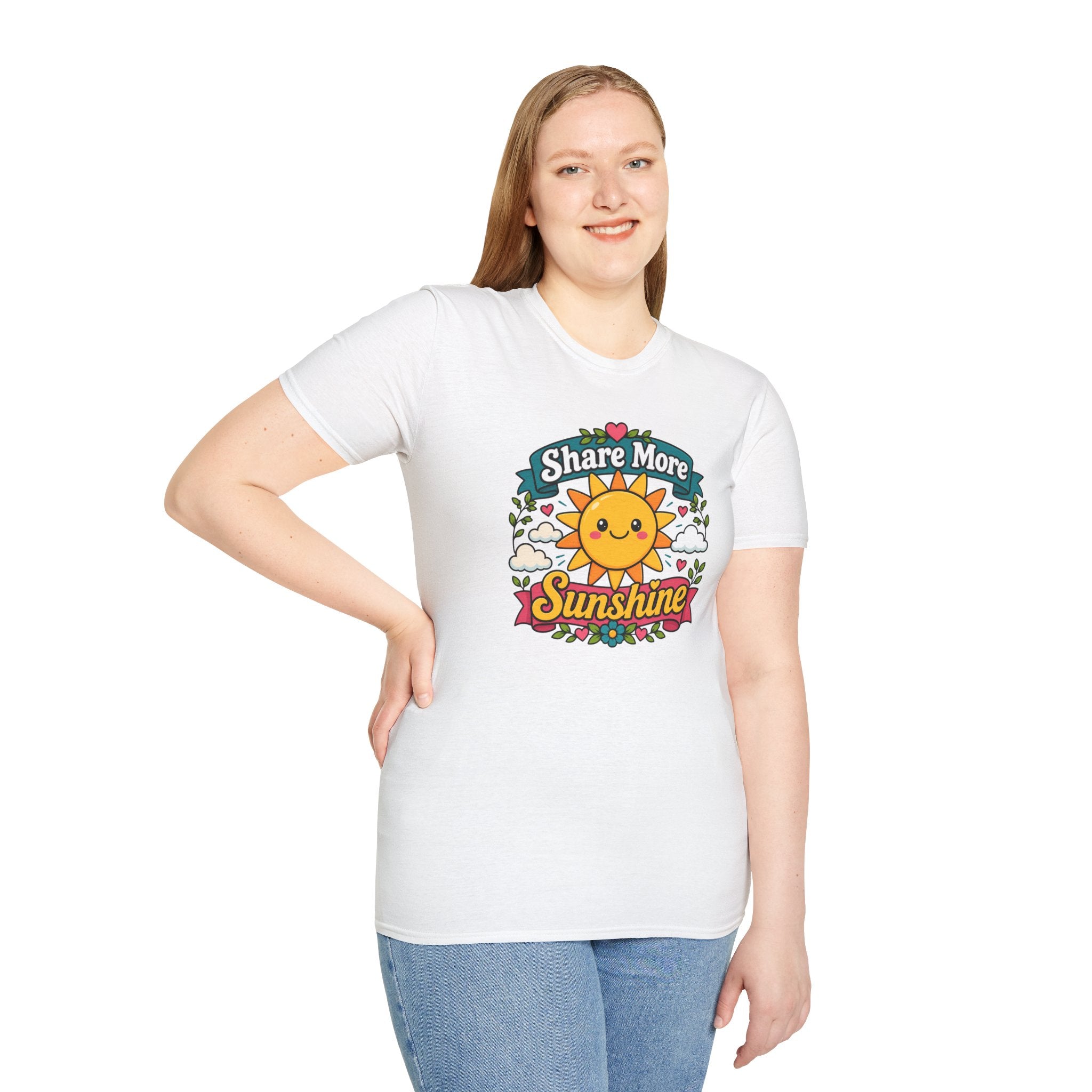 Sunshine T-Shirt — "Share More Sunshine" Cute Retro Sun Graphic Tee