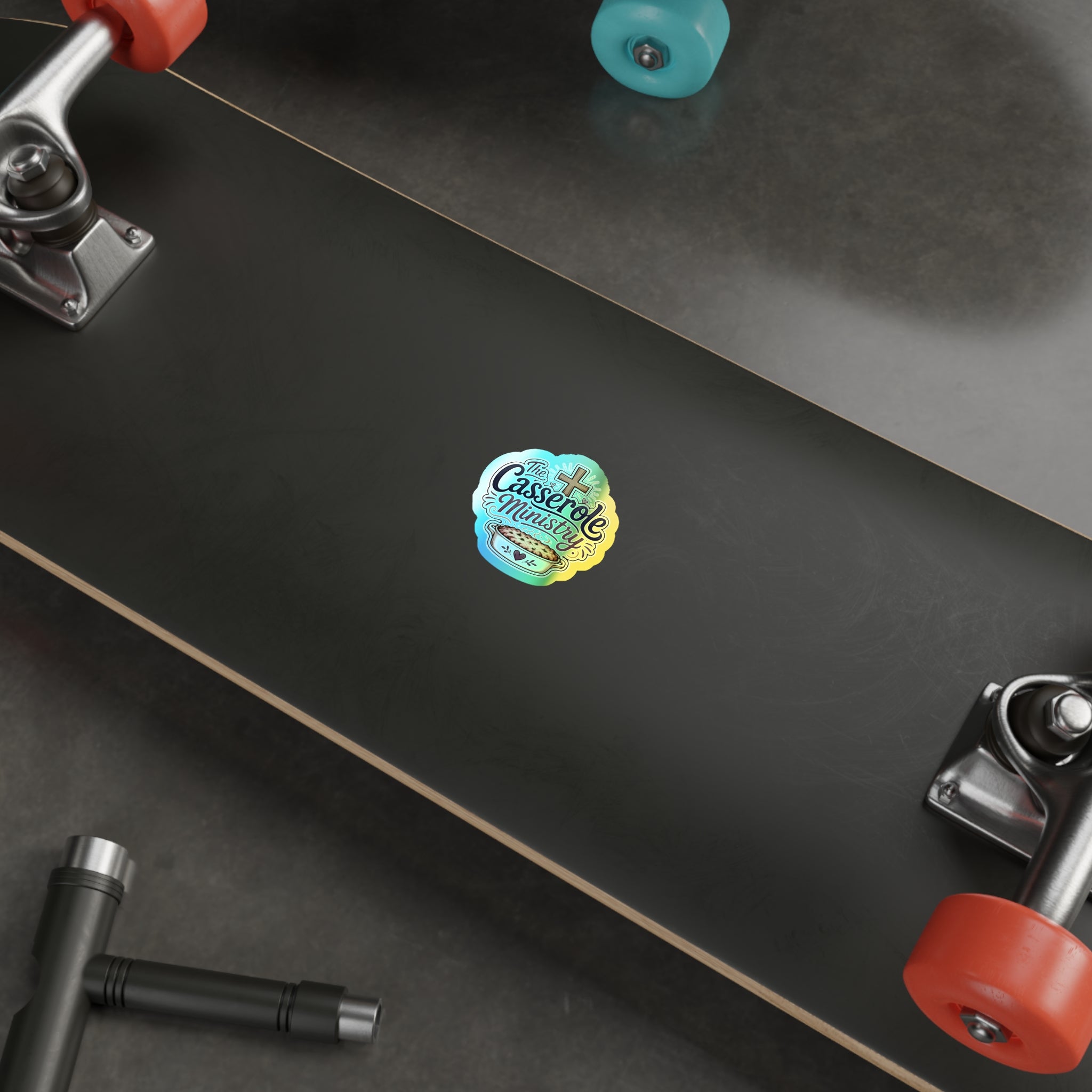 Holographic Die-Cut Sticker — "The Casserole Ministry" Faith & Comfort Food Design
