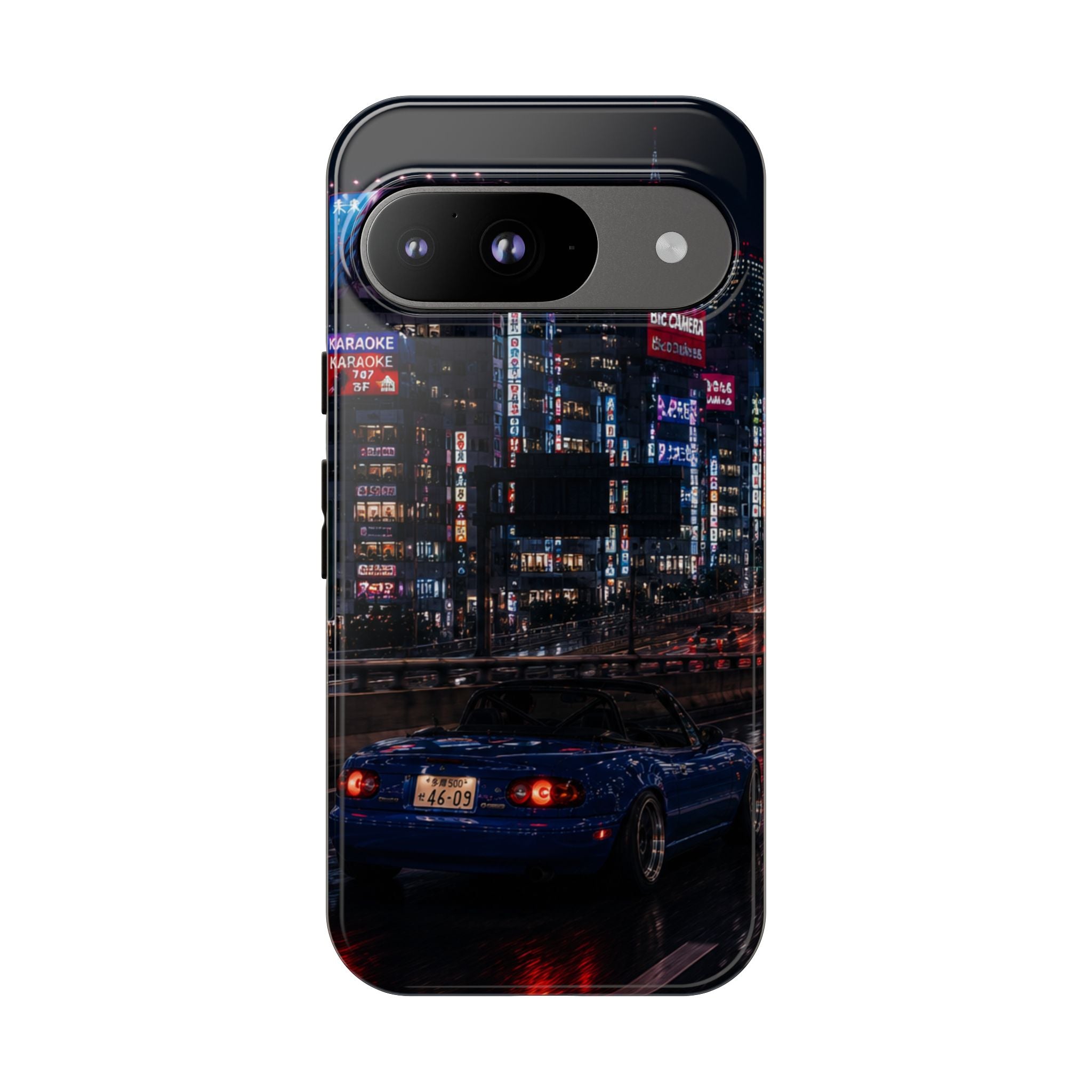 Tokyo Phone Case - Neon City Night Racer (Protective Tough Case)