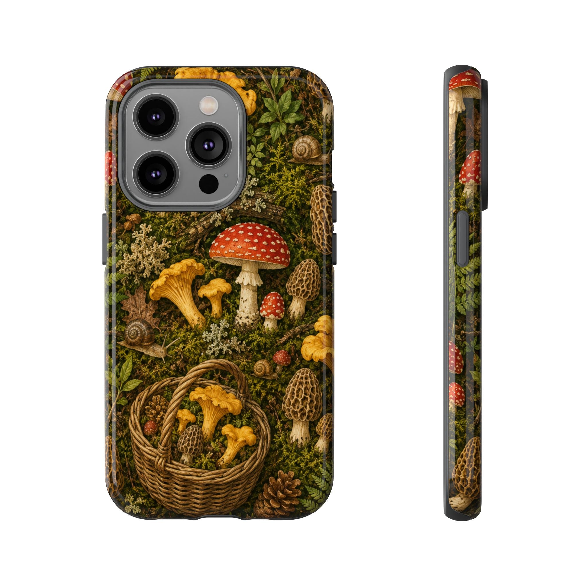 Mushroom Forage Phone Case — Vintage Forest Wild Mushroom Pattern