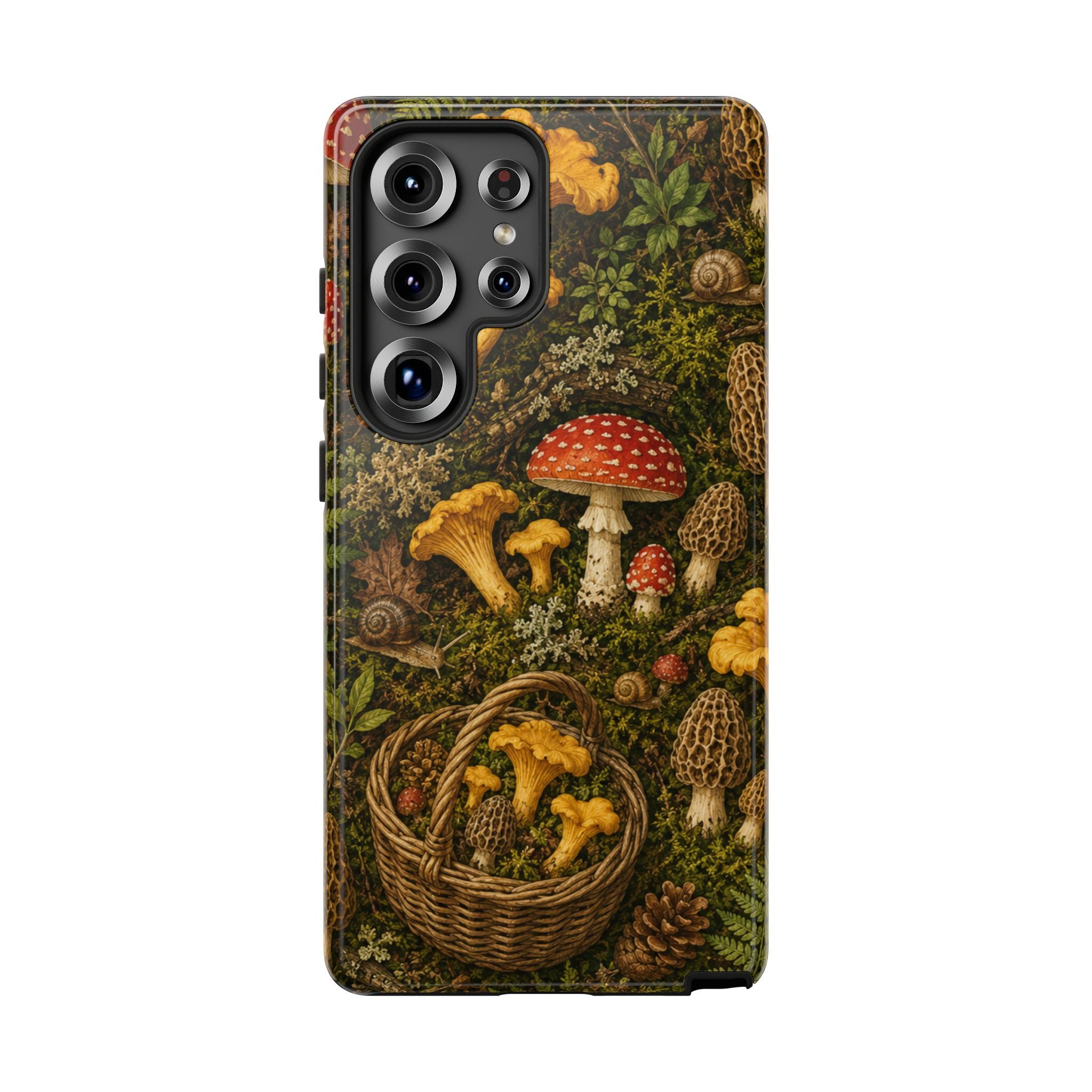 Mushroom Forage Phone Case — Vintage Forest Wild Mushroom Pattern