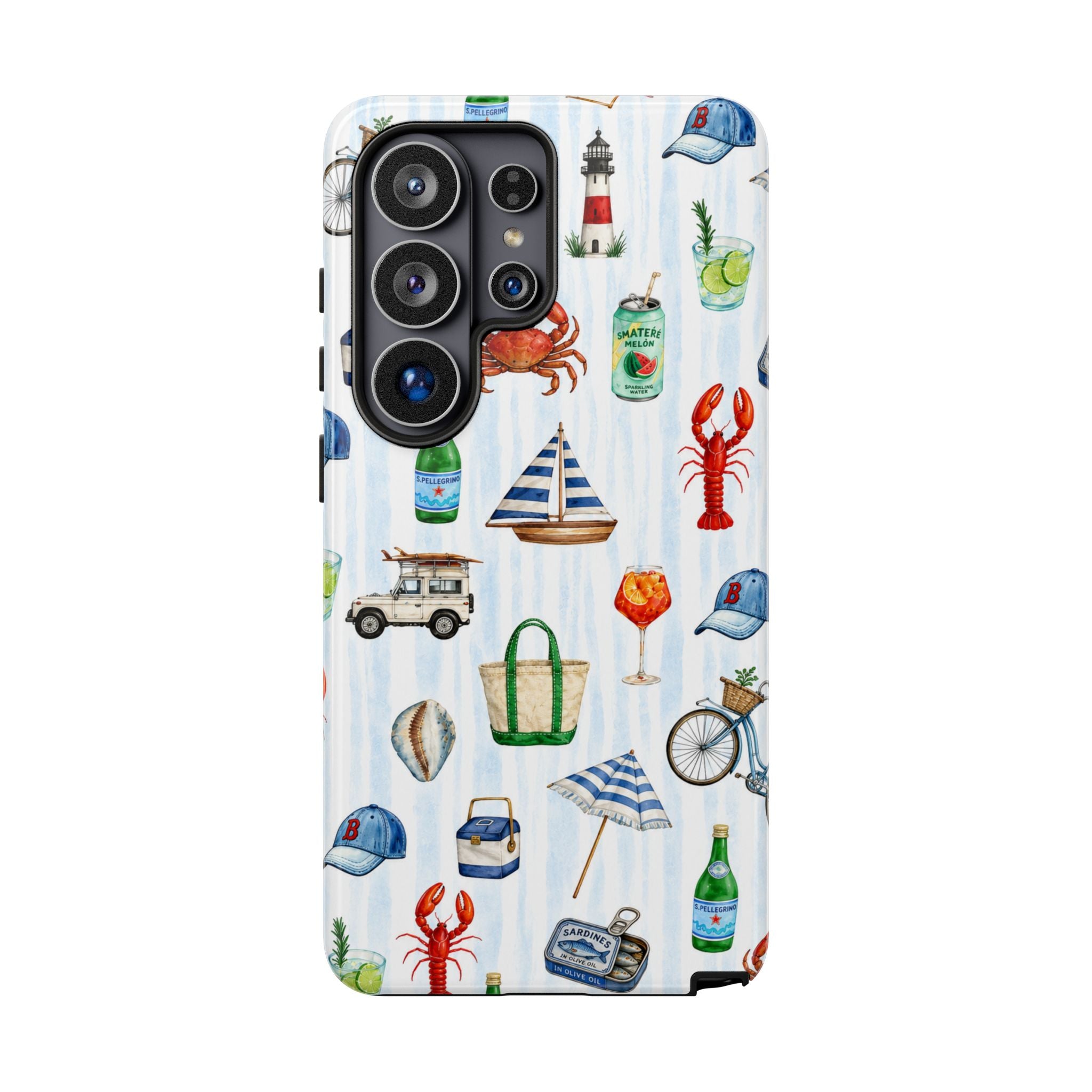 Nautical Summer Phone Case — Coastal Crab & Lobster Pattern