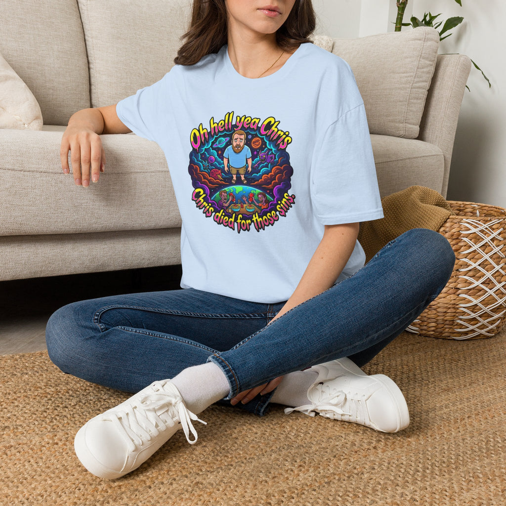 T‑Shirt — “Oh Hell Yea Chris” Retro Psychedelic Graphic Tee