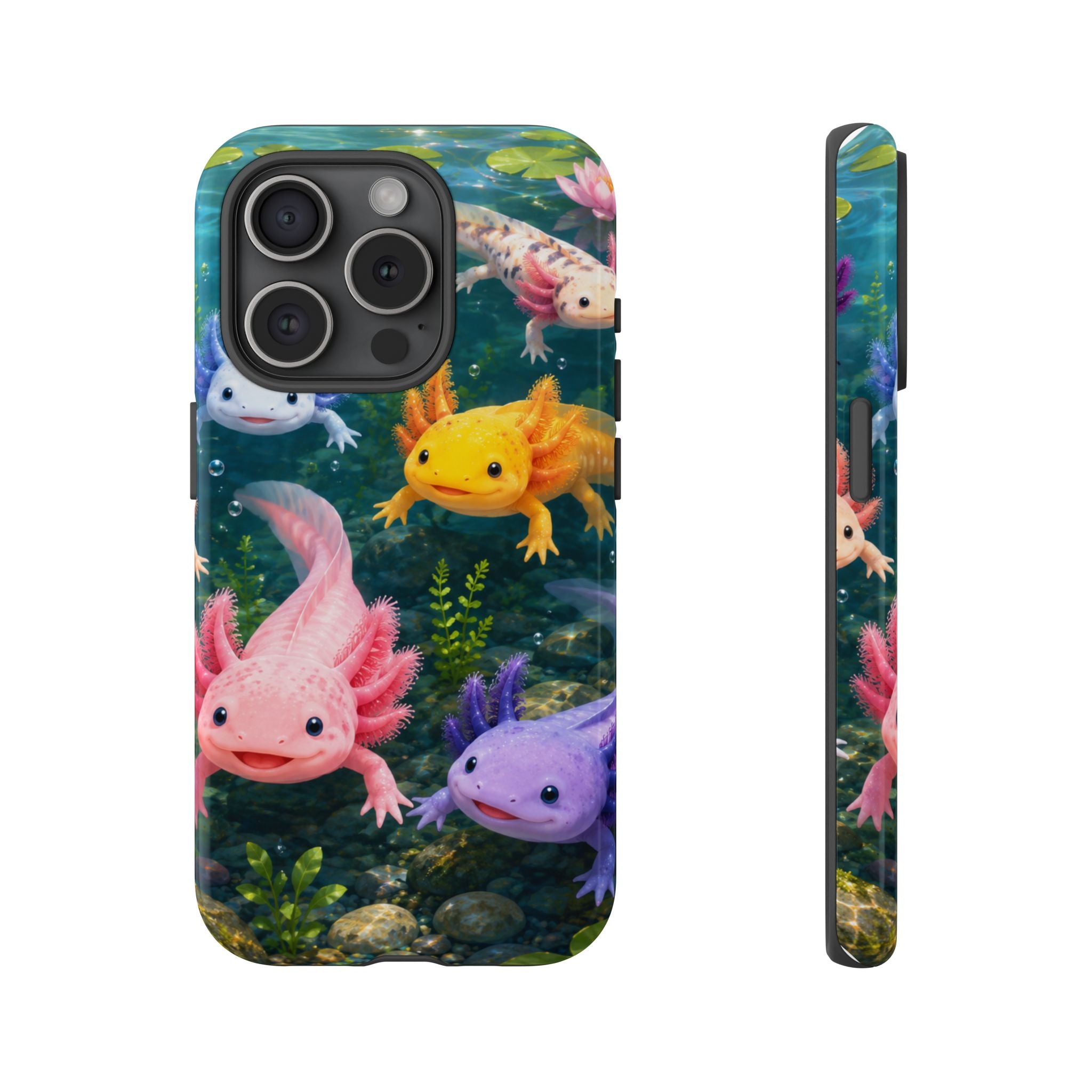 Tough Axolotl Phone Case — Cute Colorful Axolotl Waterproof Protective Phone Cover