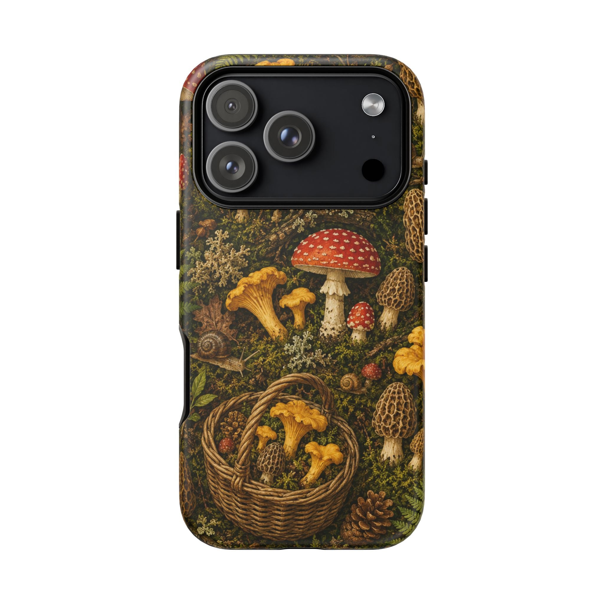 Mushroom Forage Phone Case — Vintage Forest Wild Mushroom Pattern