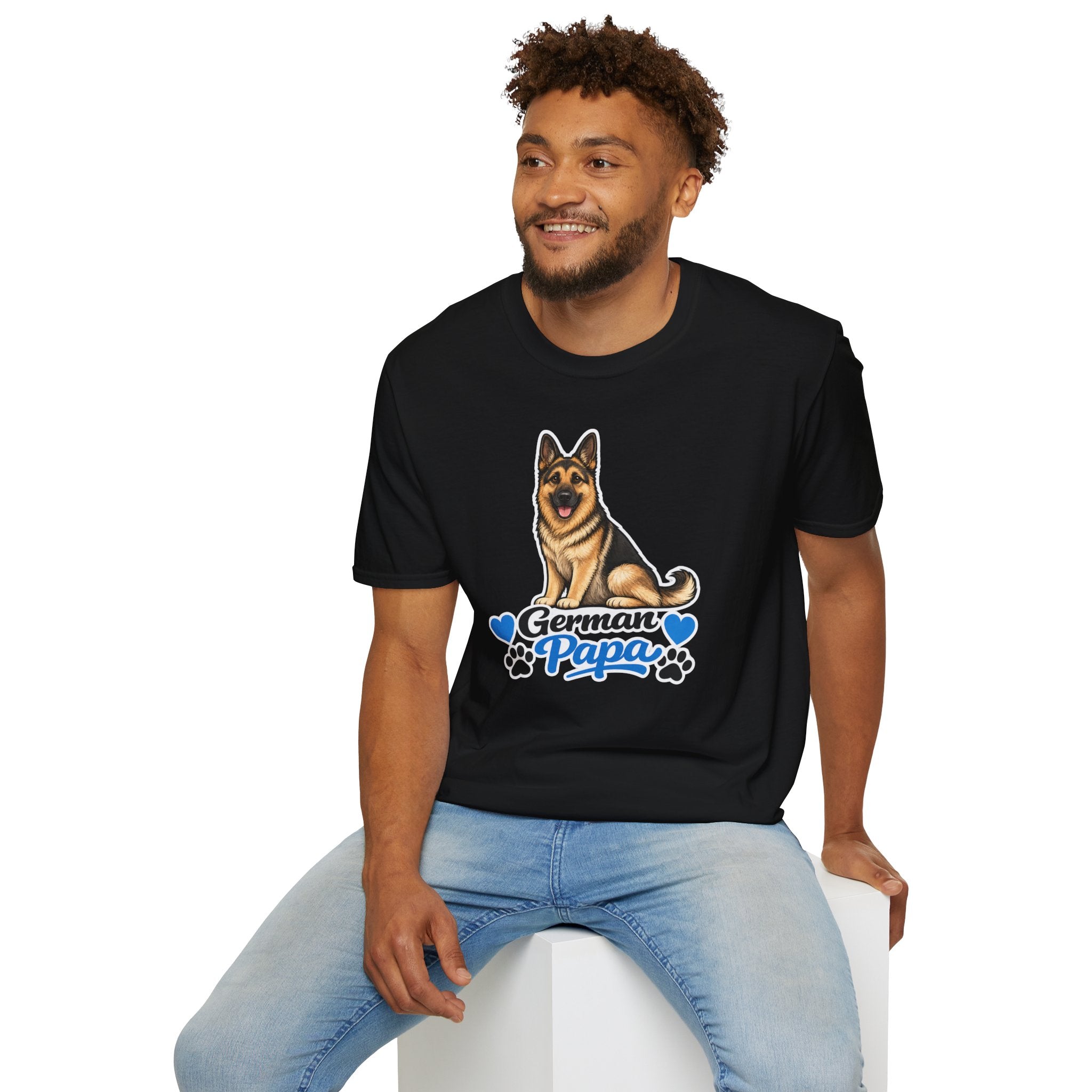 German Shepherd T-Shirt — "German Papa" Dog Dad Tee
