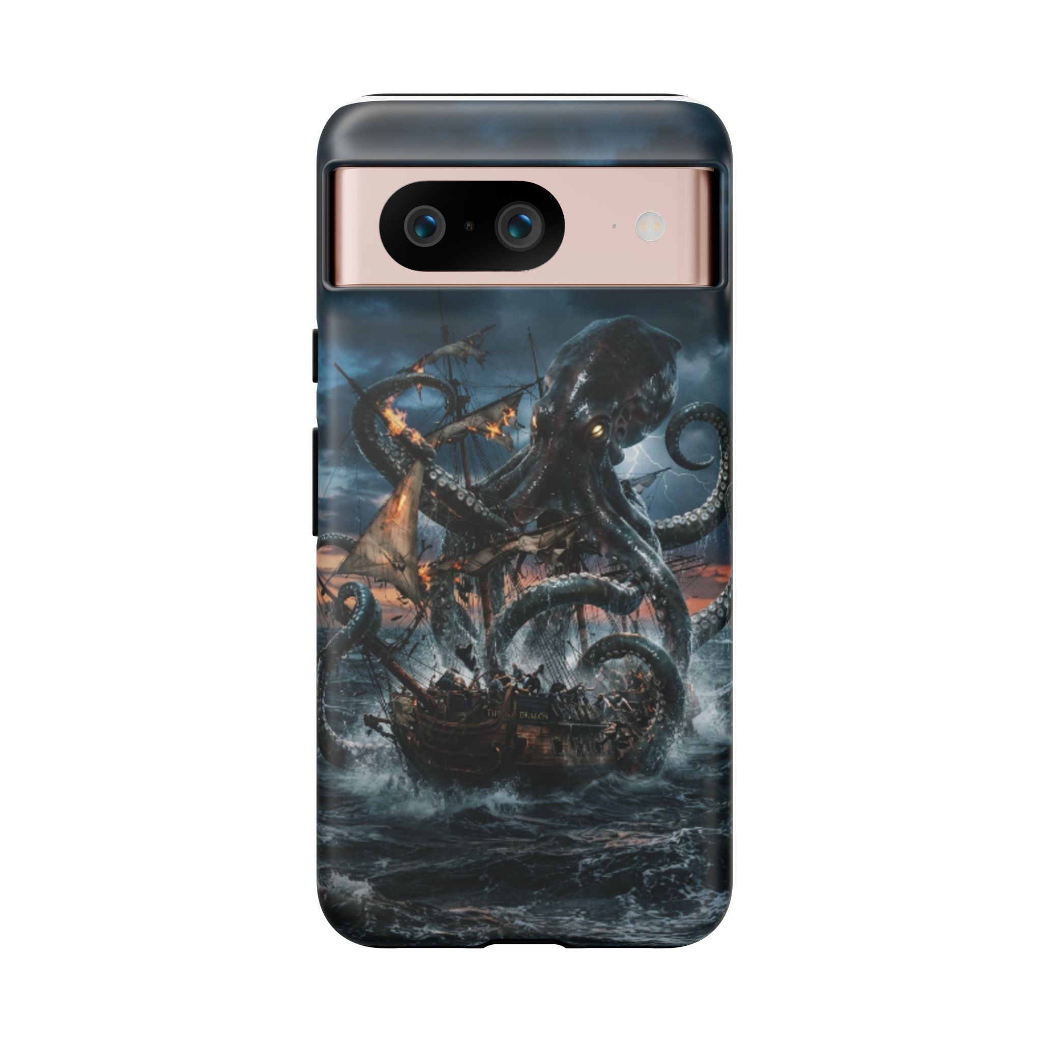 Kraken Sea Battle Phone Case — Ocean Monster Shipwreck Design