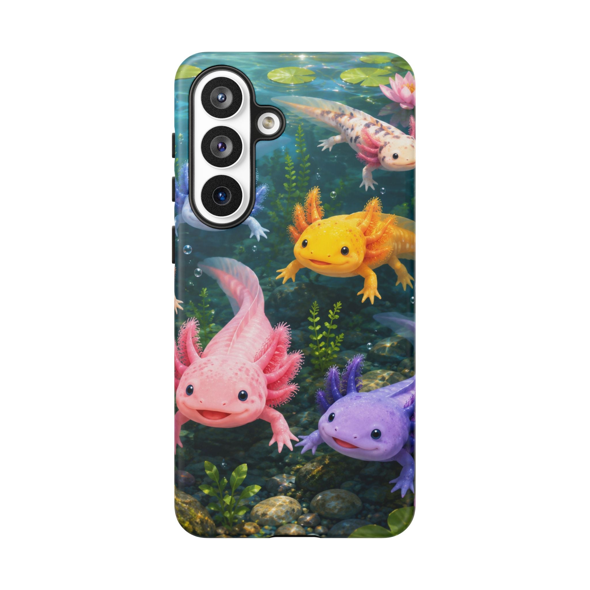 Tough Axolotl Phone Case — Cute Colorful Axolotl Waterproof Protective Phone Cover
