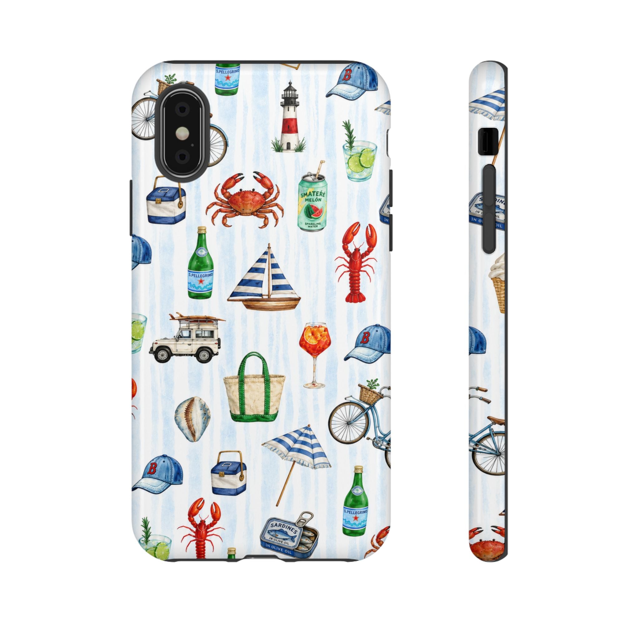 Nautical Summer Phone Case — Coastal Crab & Lobster Pattern