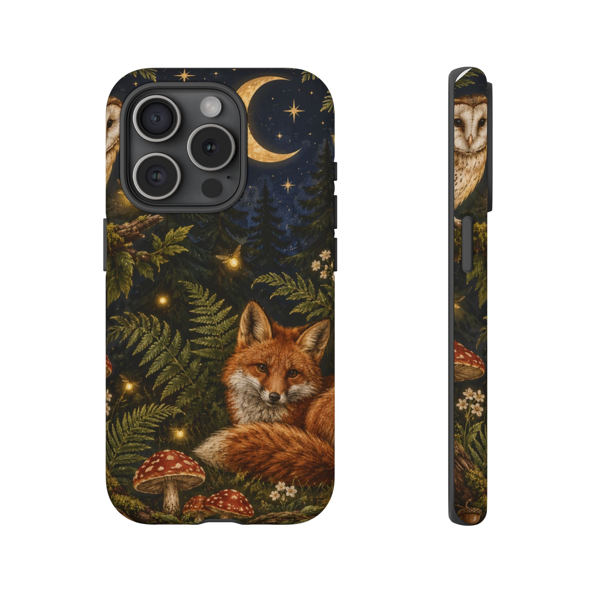Fox Forest Tough Phone Case — Moonlit Woodland Protective Phone Cover