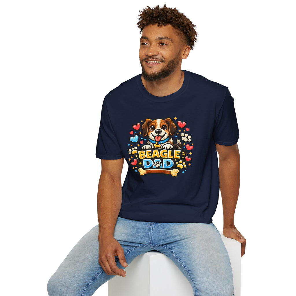 Beagle Dad T‑Shirt — Cute Cartoon Beagle Father Dog Tee