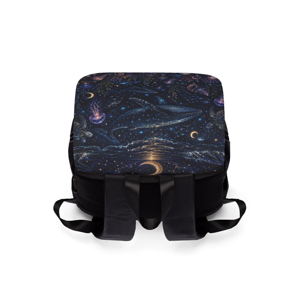 Ocean Night Whale Shoulder Backpack — Starry Sea Jellyfish Shoulder Backpack