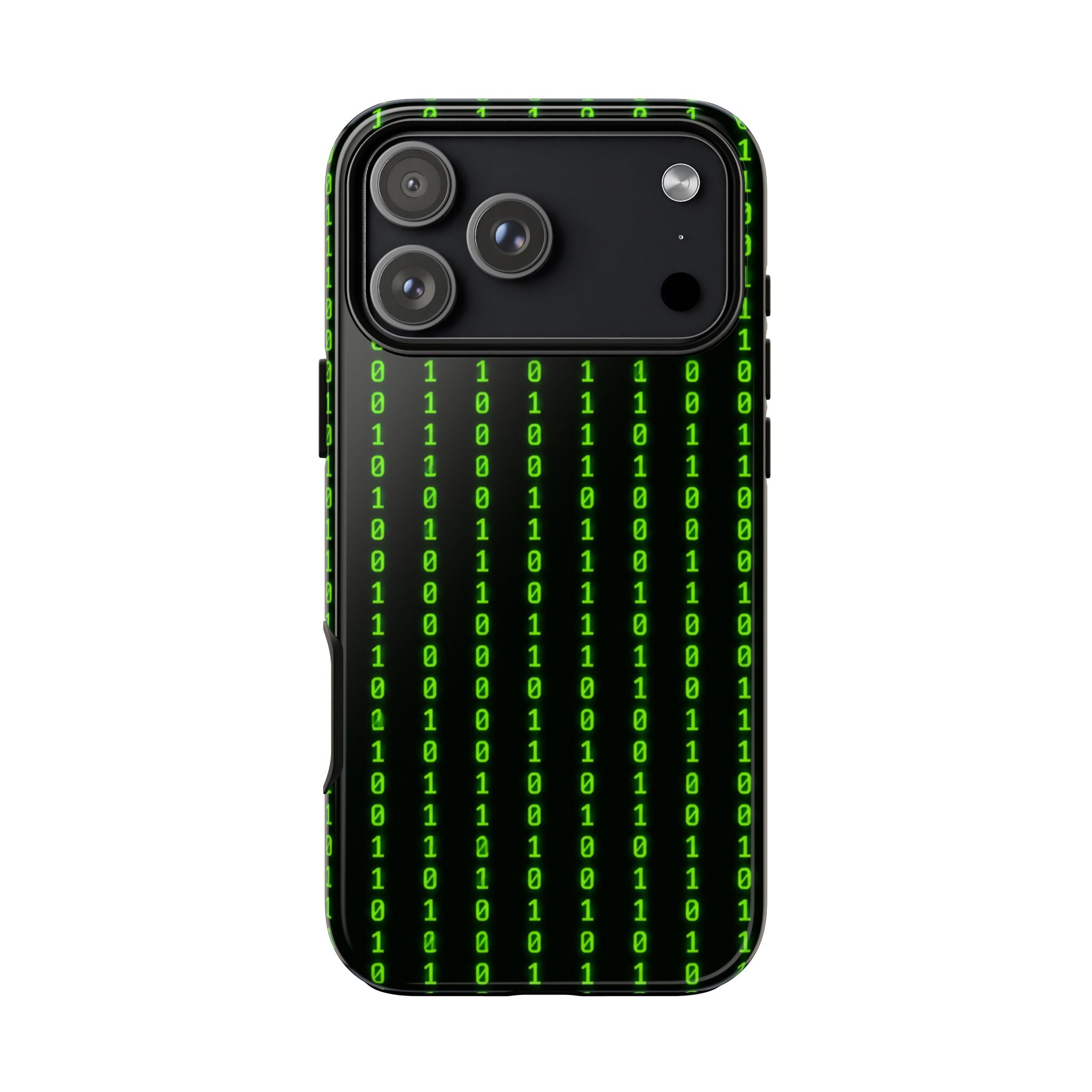 Coder Phone Case — Matrix Binary Code Green on Black Tough Case