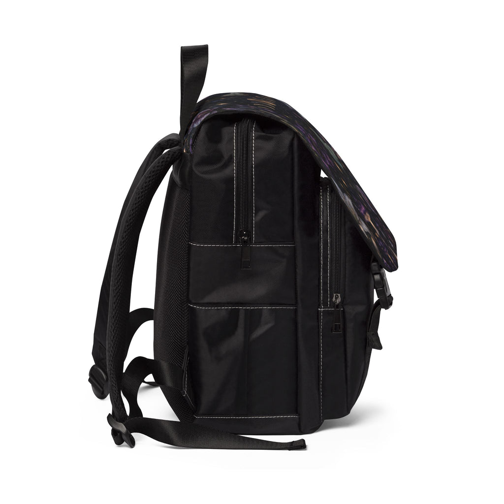 Mystic Night Moth Shoulder Backpack — Floral Moonlight Casual Shoulder Bag