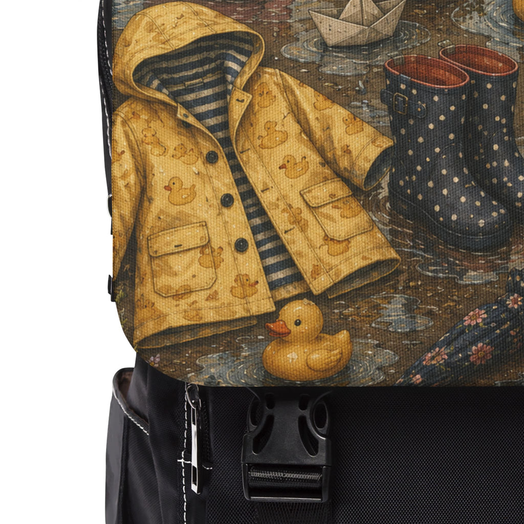 Vintage Tea Cup Floral Shoulder Backpack — Casual Shoulder Backpack with Tea Party Design