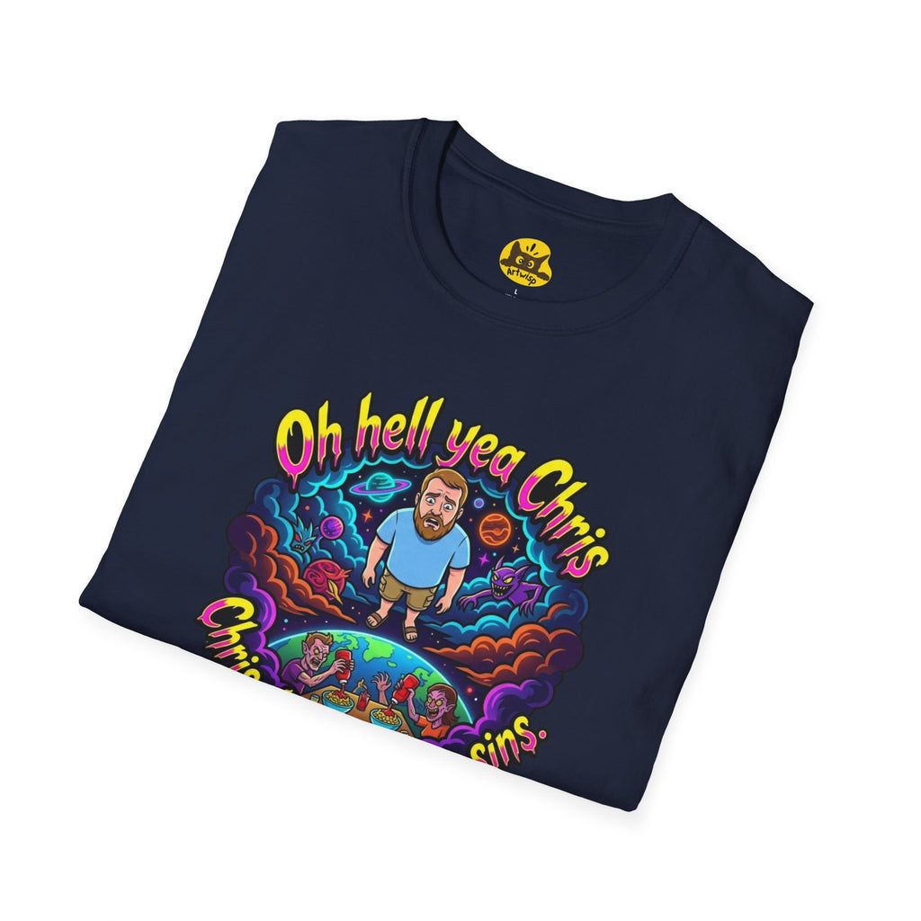 T‑Shirt — “Oh Hell Yea Chris” Retro Psychedelic Graphic Tee