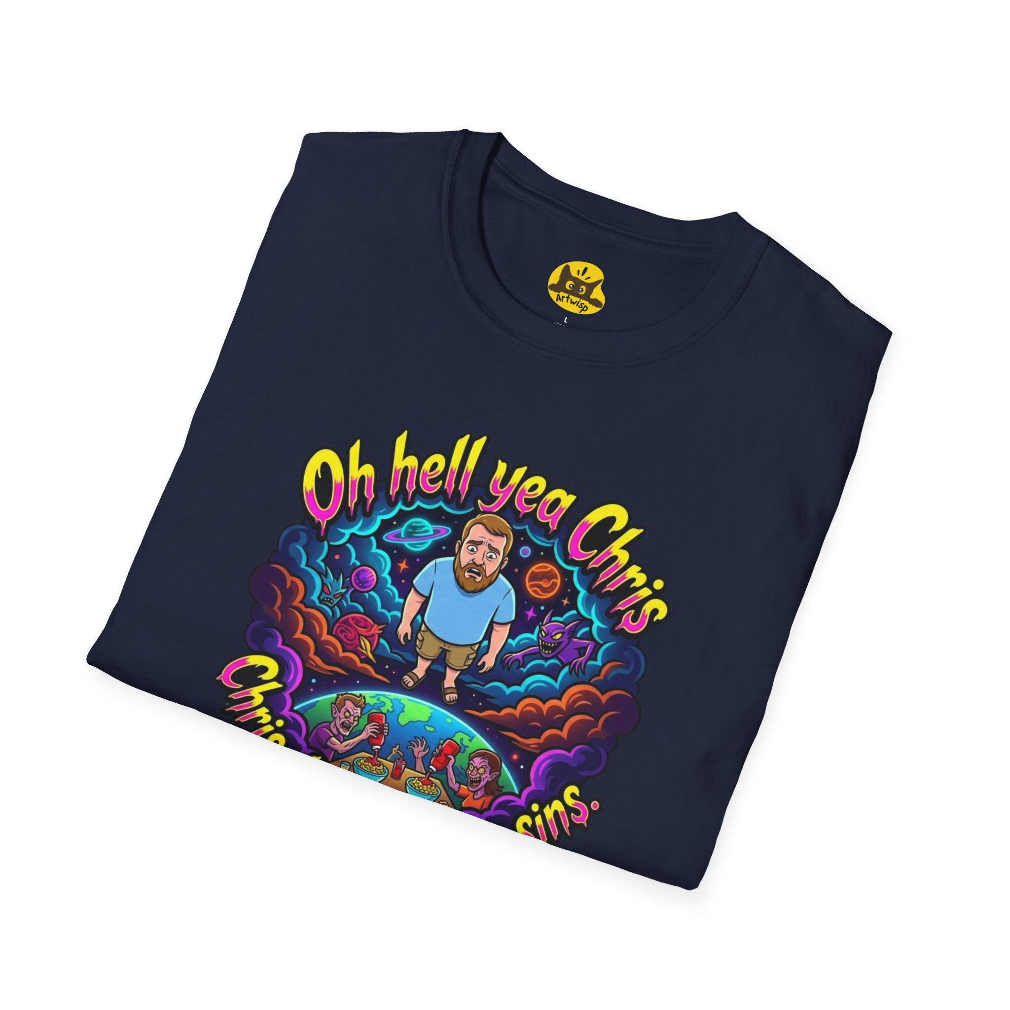 T‑Shirt — “Oh Hell Yea Chris” Retro Psychedelic Graphic Tee