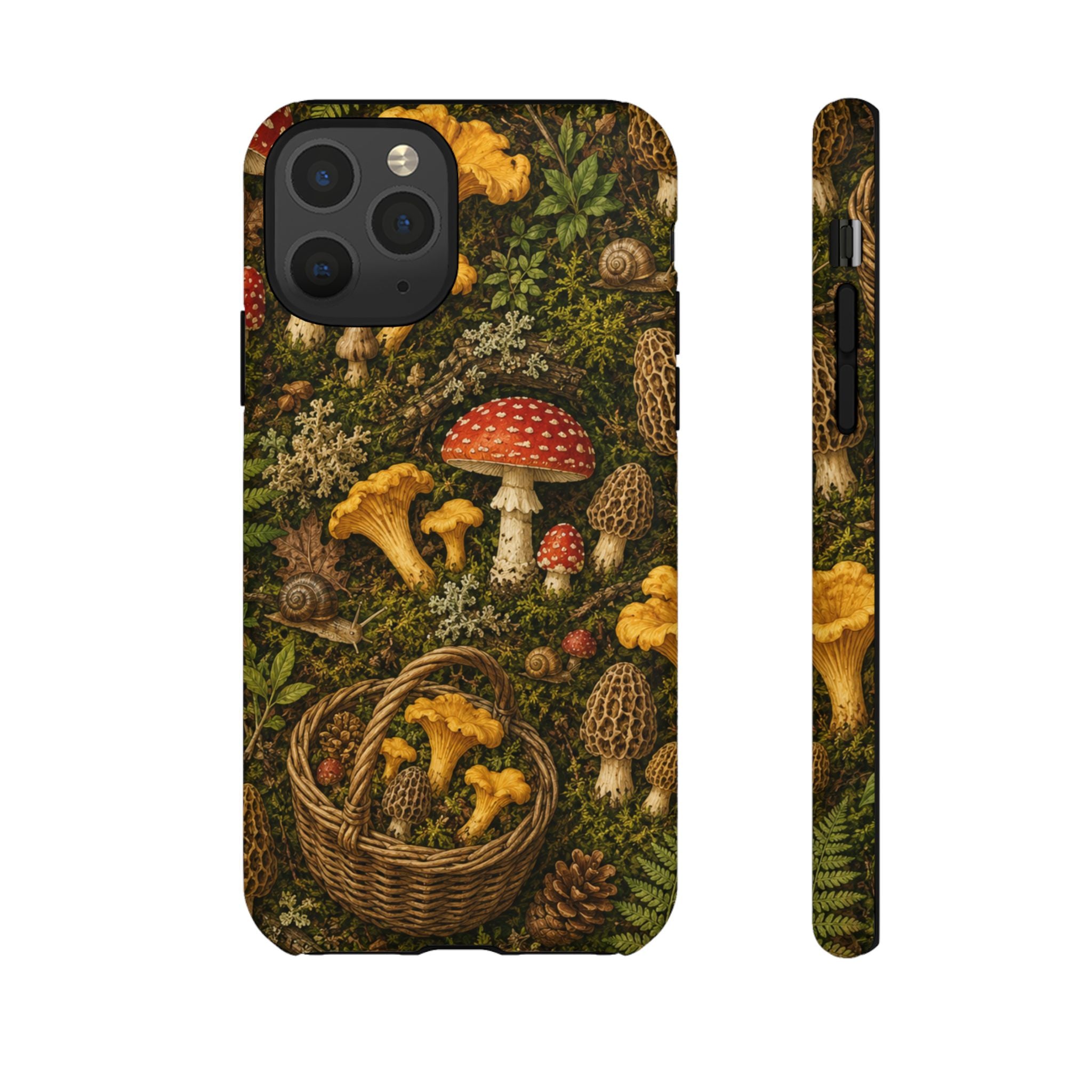 Mushroom Forage Phone Case — Vintage Forest Wild Mushroom Pattern