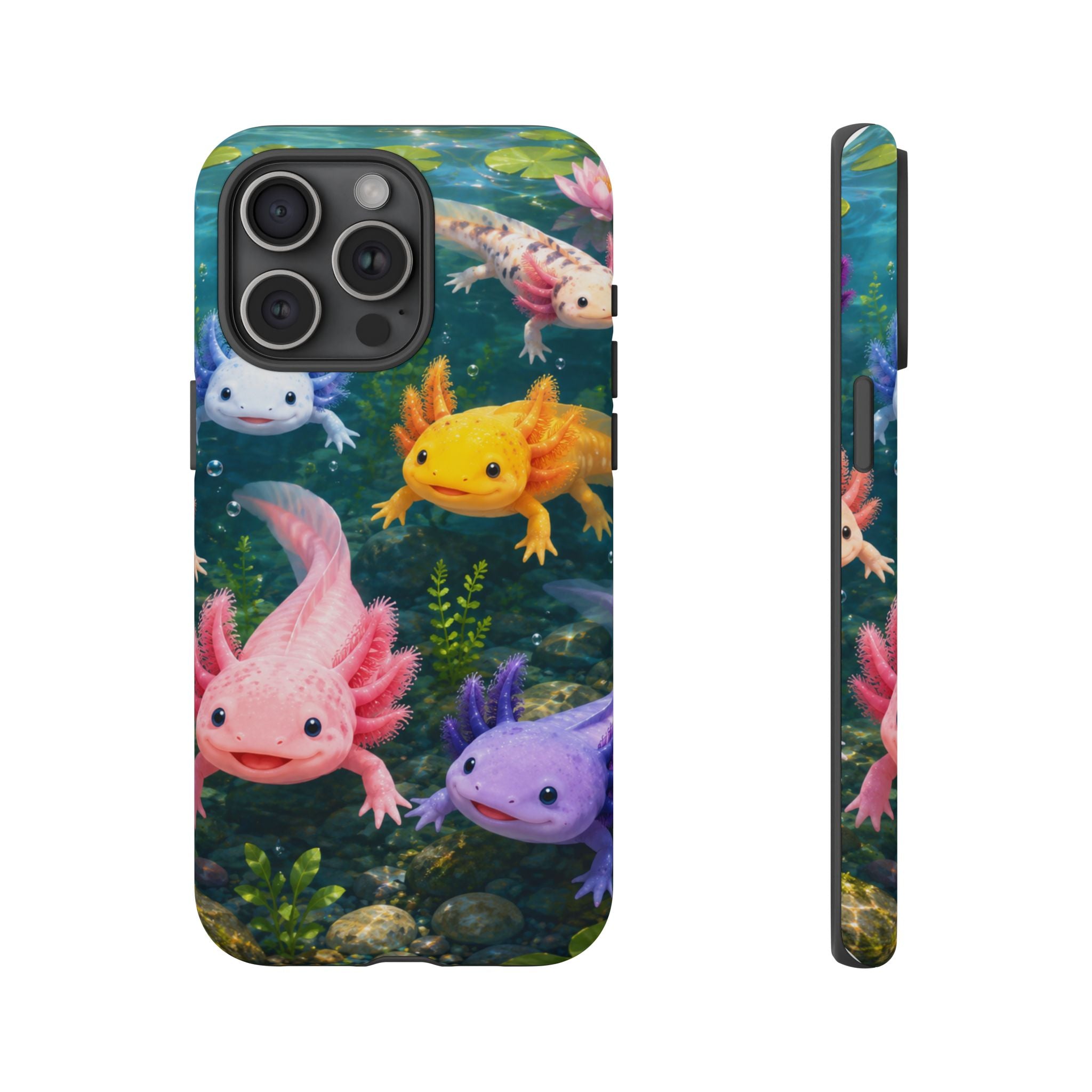 Tough Axolotl Phone Case — Cute Colorful Axolotl Waterproof Protective Phone Cover