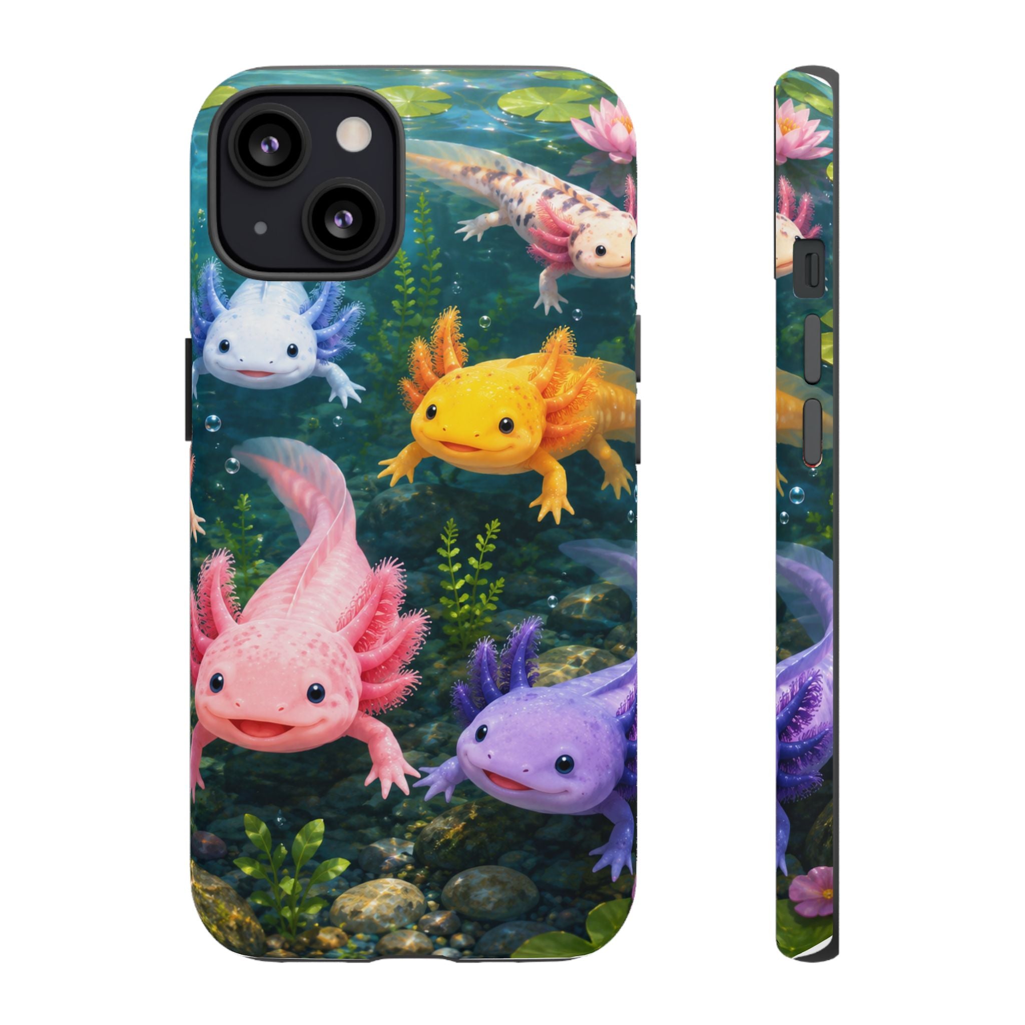 Tough Axolotl Phone Case — Cute Colorful Axolotl Waterproof Protective Phone Cover