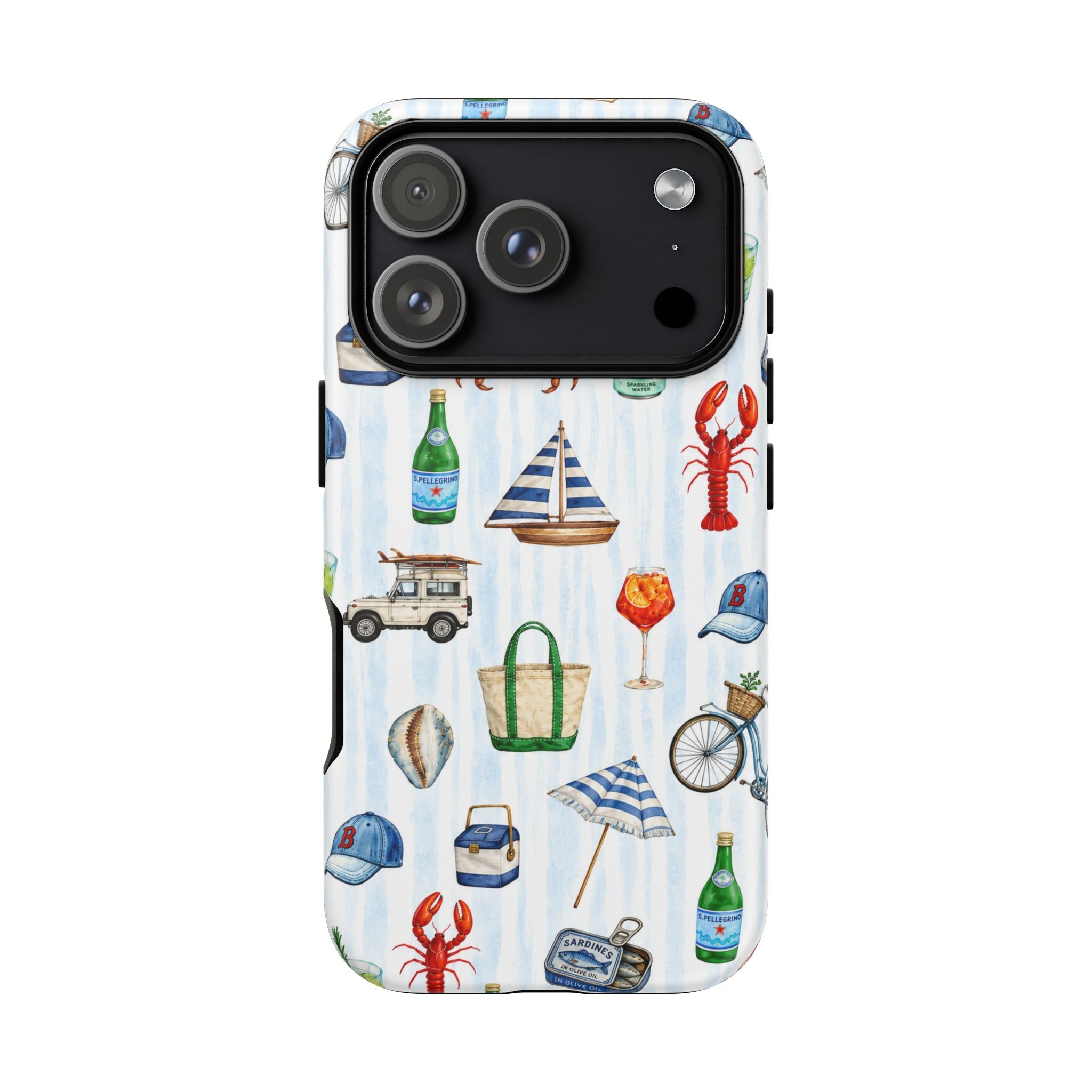 Nautical Summer Phone Case — Coastal Crab & Lobster Pattern