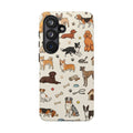 Dog Pattern Tough Phone Case — Cute Breed Collage Protective Cover
